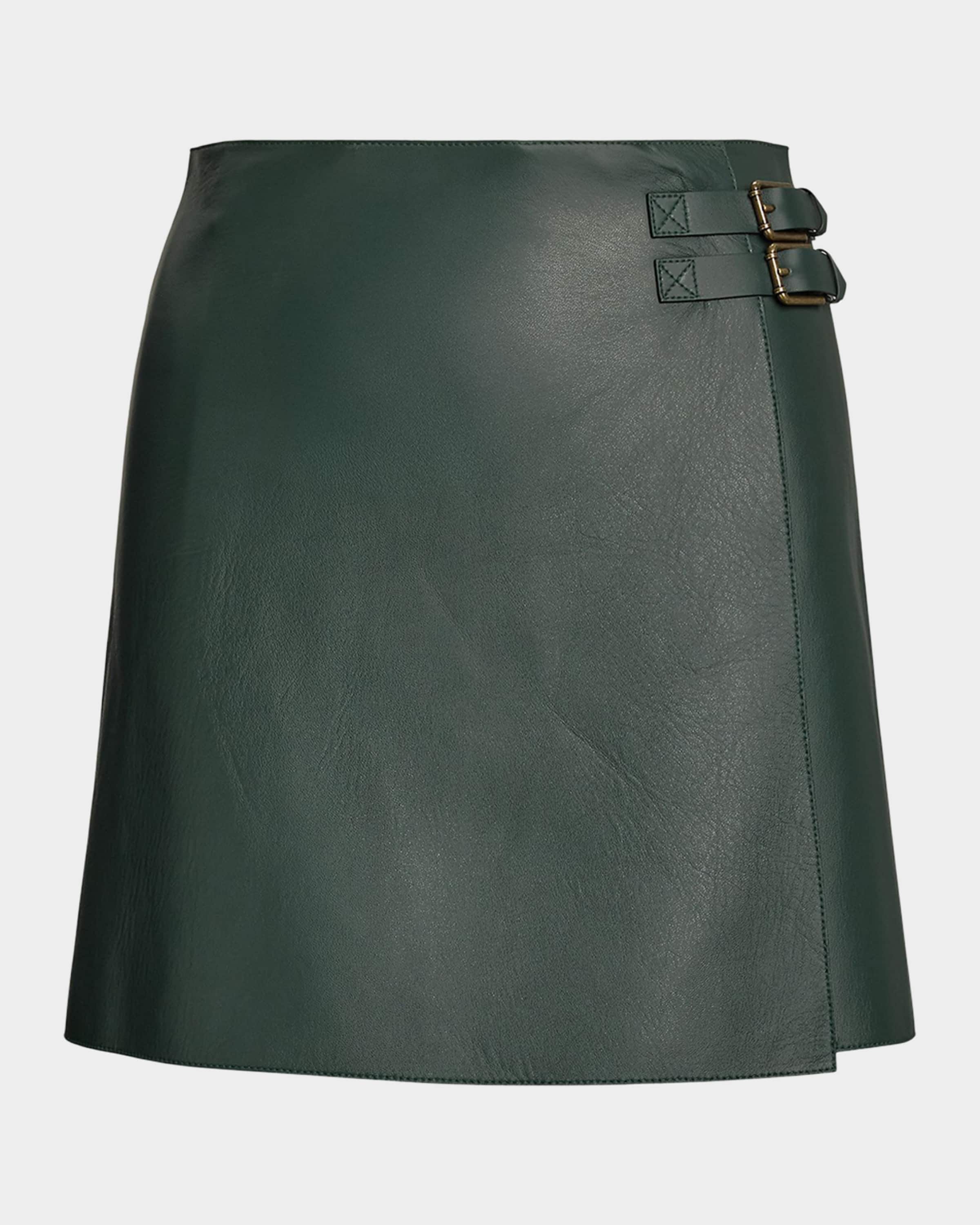 ・Ralph Lauren leather skirt ラルフ　レザー　スカート Ralph Lauren Collection Kyler Belted Leather Skirt | Neiman