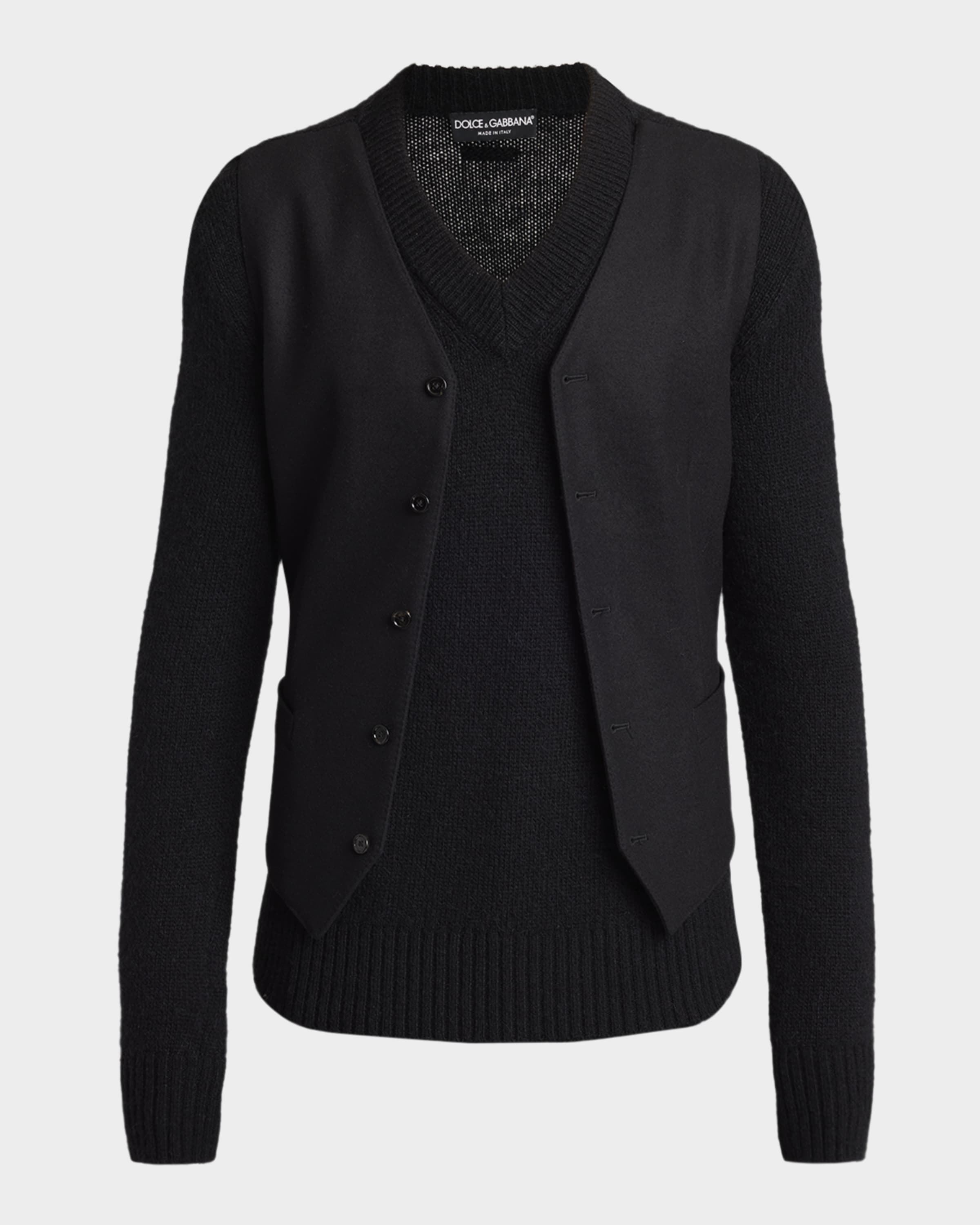 Dolce&Gabbana Men's V-Neck Knit Cardigan with Vest | Neiman Marcus