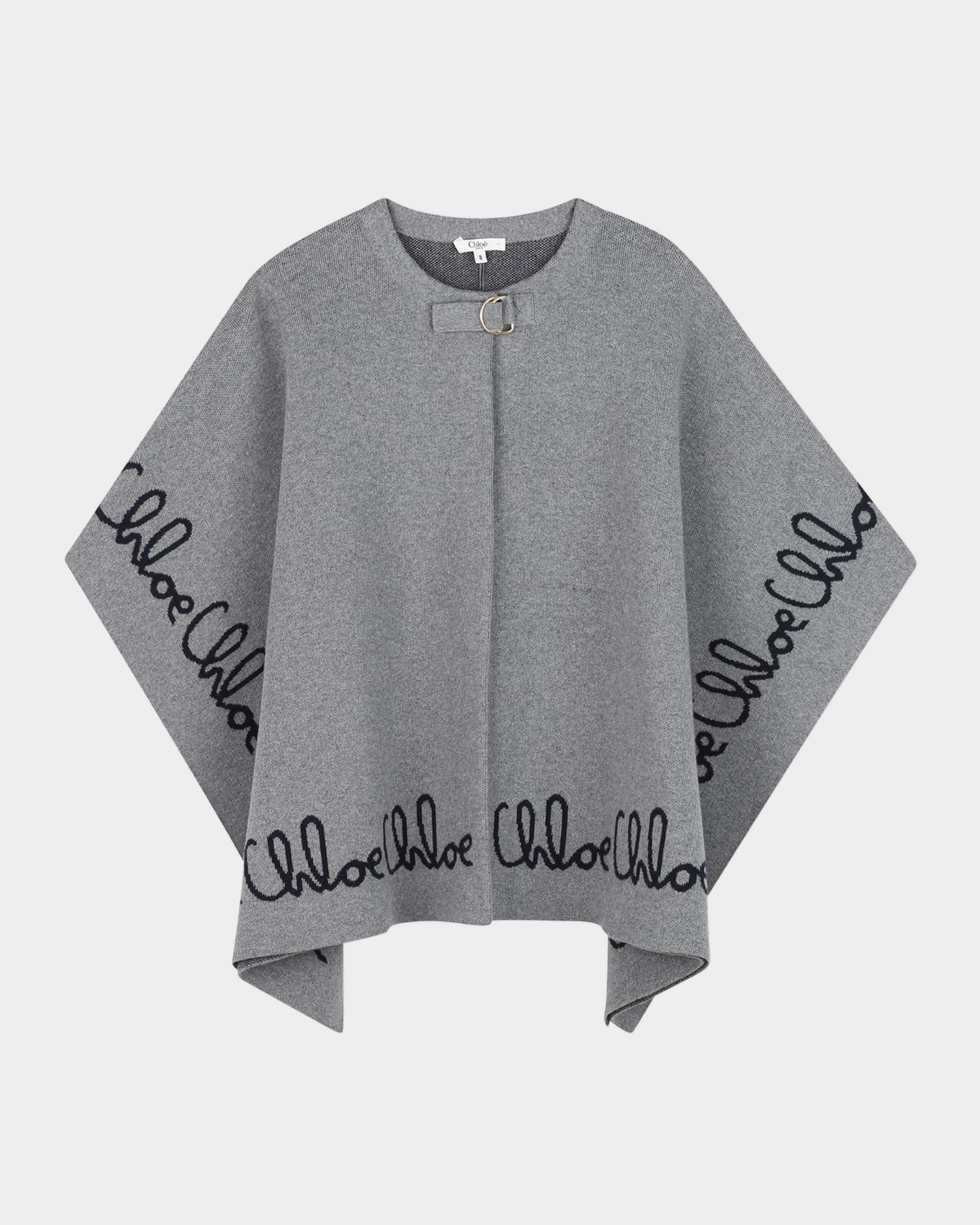 Chloe Girl's Logo Script Knitted Cape, Size 4-6 | Neiman Marcus