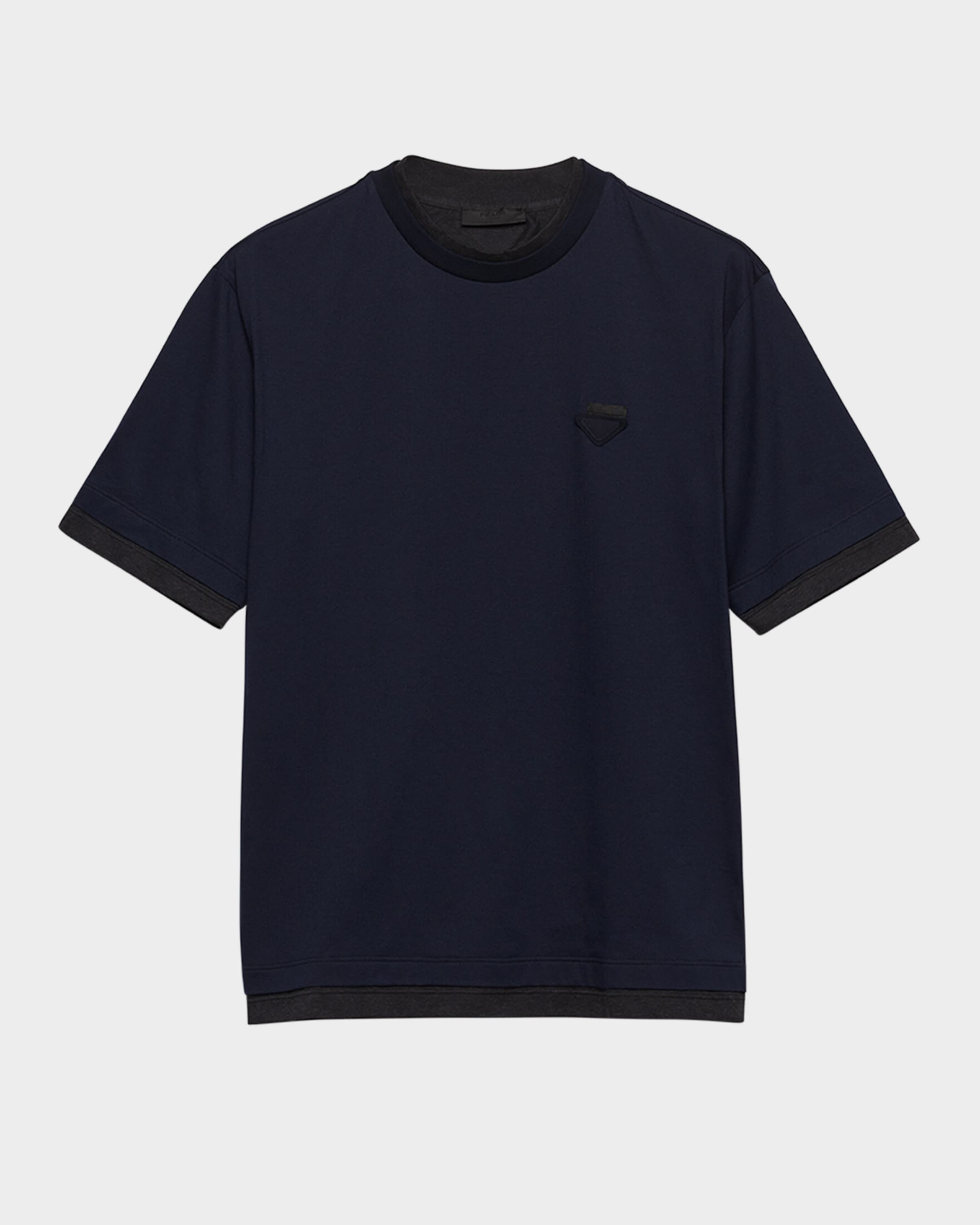 Tシャツ・カットソー PRADA Short Sleeves Crewneck T-Shirt Prada Men's Short-Sleeve Cotton T-Shirt | Neiman Marcus