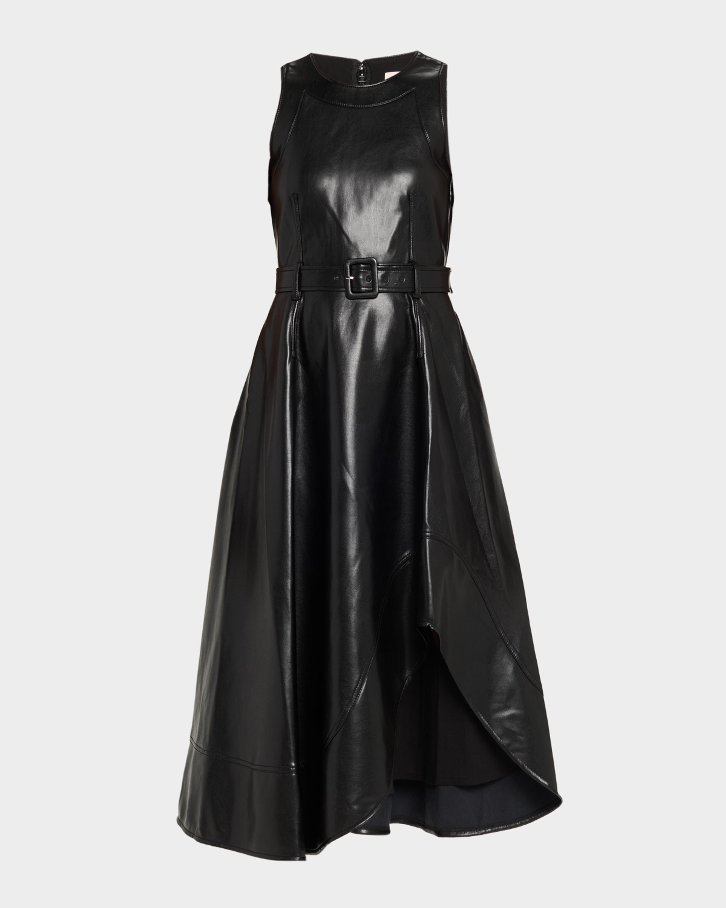 Cinq à Sept Vegan Leather Zelda Midi Dress | Neiman Marcus