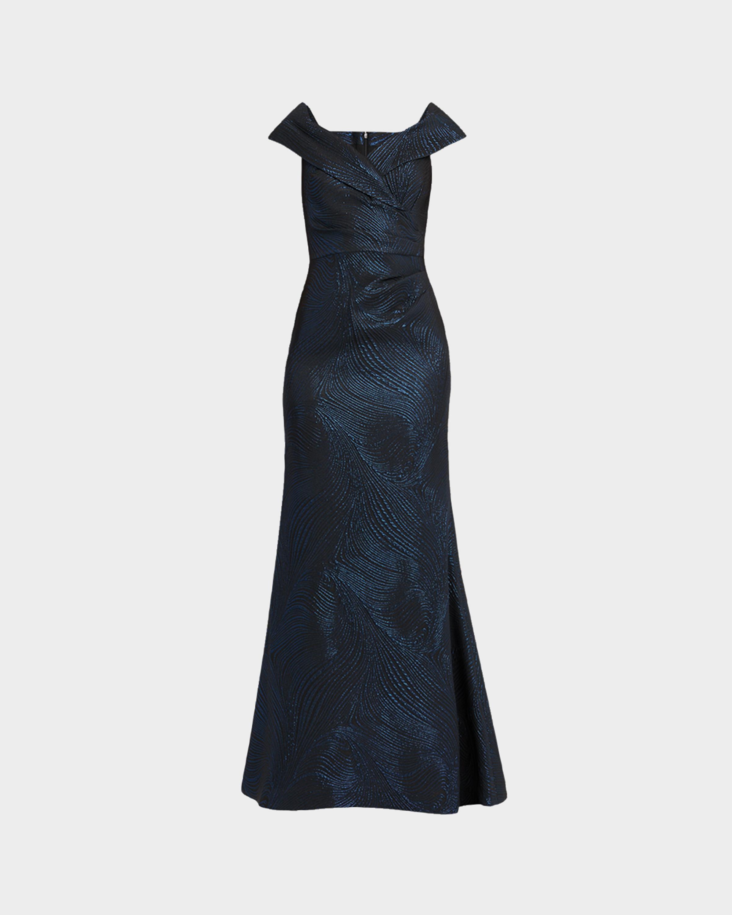 Rickie Freeman for Teri Jon Metallic Jacquard Trumpet Gown 