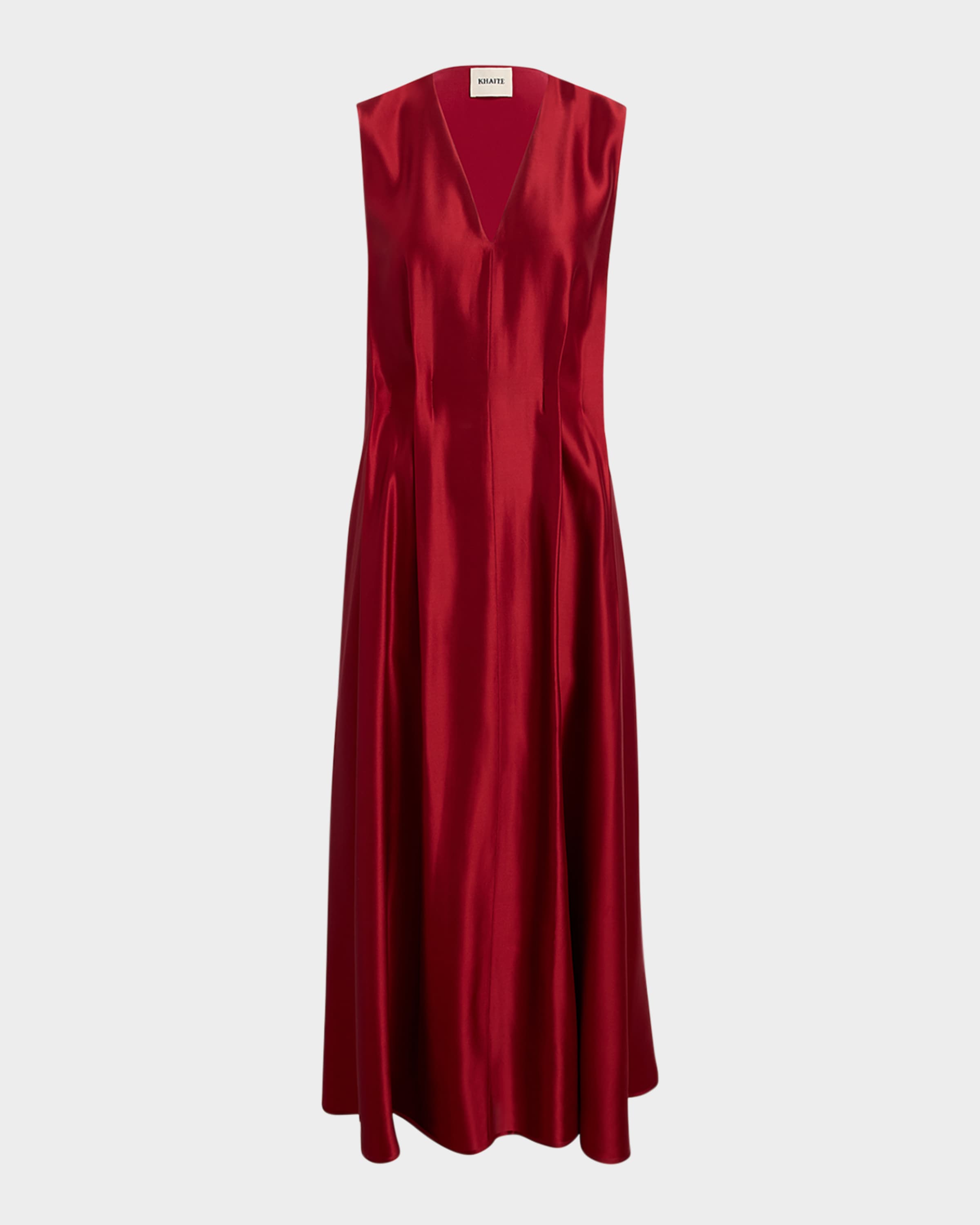 khaite satin dress Khaite, Syd satin Maxi dress, Women, Red, US 0, Dresses, Silk