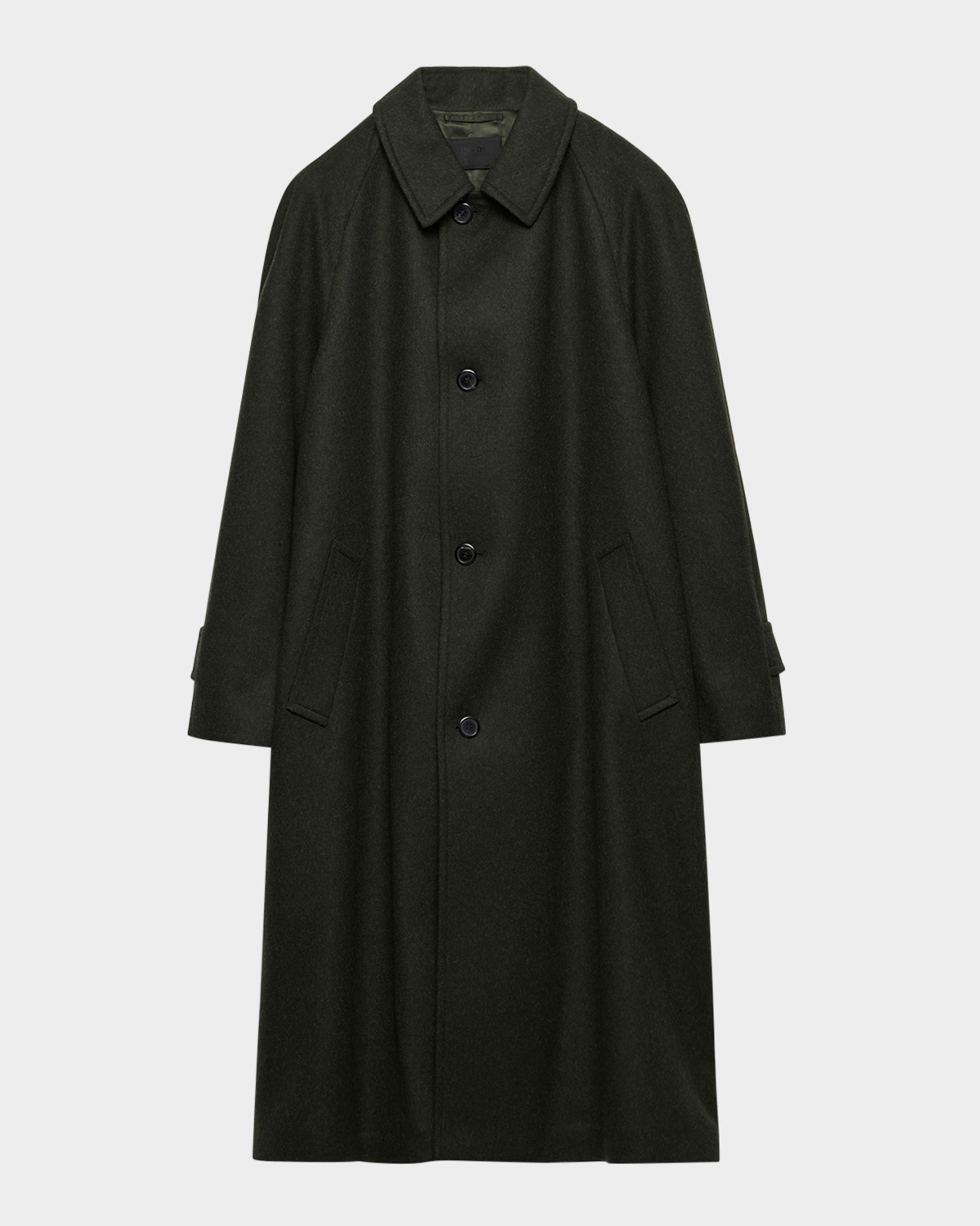 Prada Men's Long Single-Breasted Wool Coat | Neiman Marcus