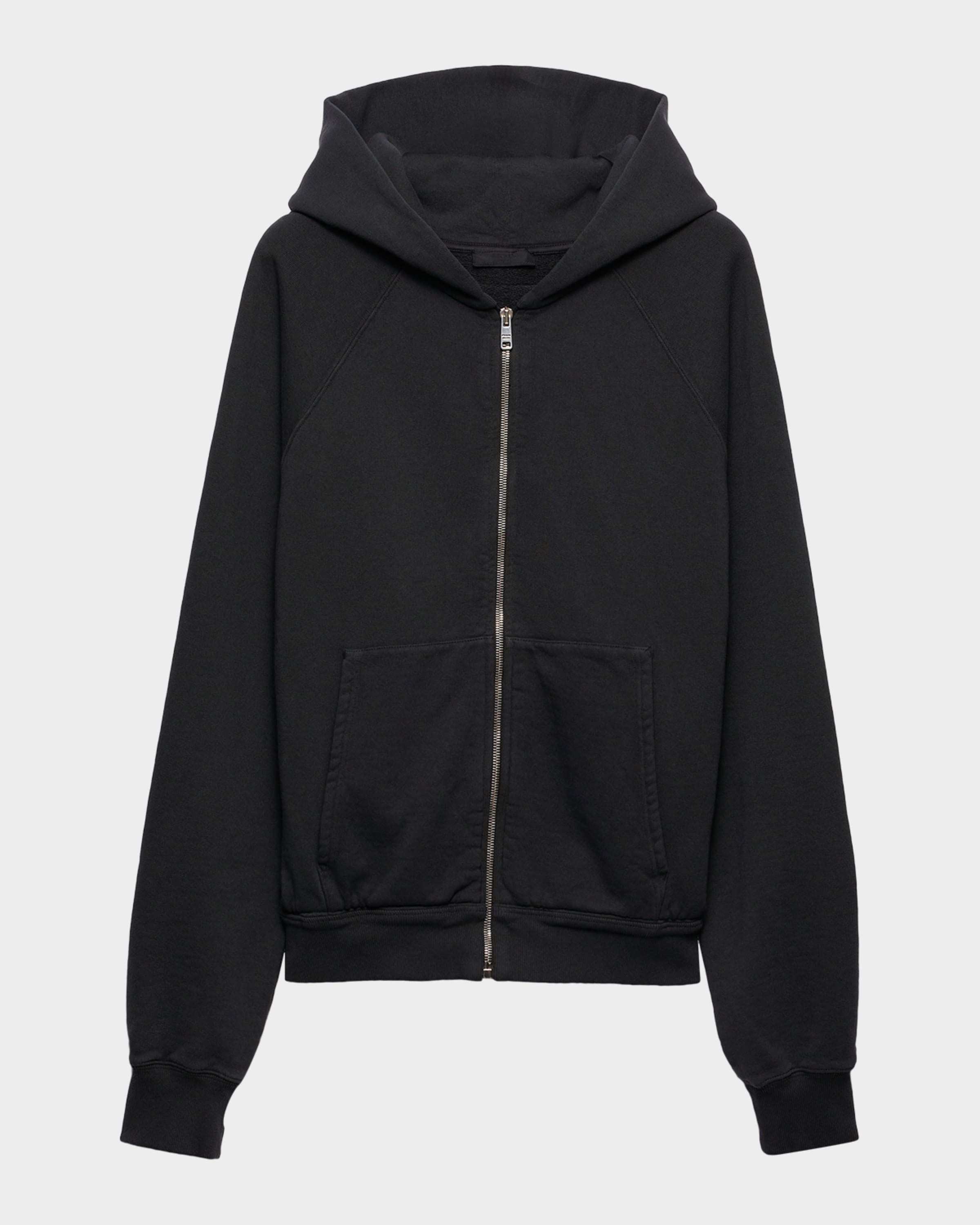 パーカー・フーディ PRADA UJL19C_16XF_F04EE COTTON FLEECE SWEATSHIRT Prada Men's Cotton Fleece Zip Hoodie | Neiman Marcus