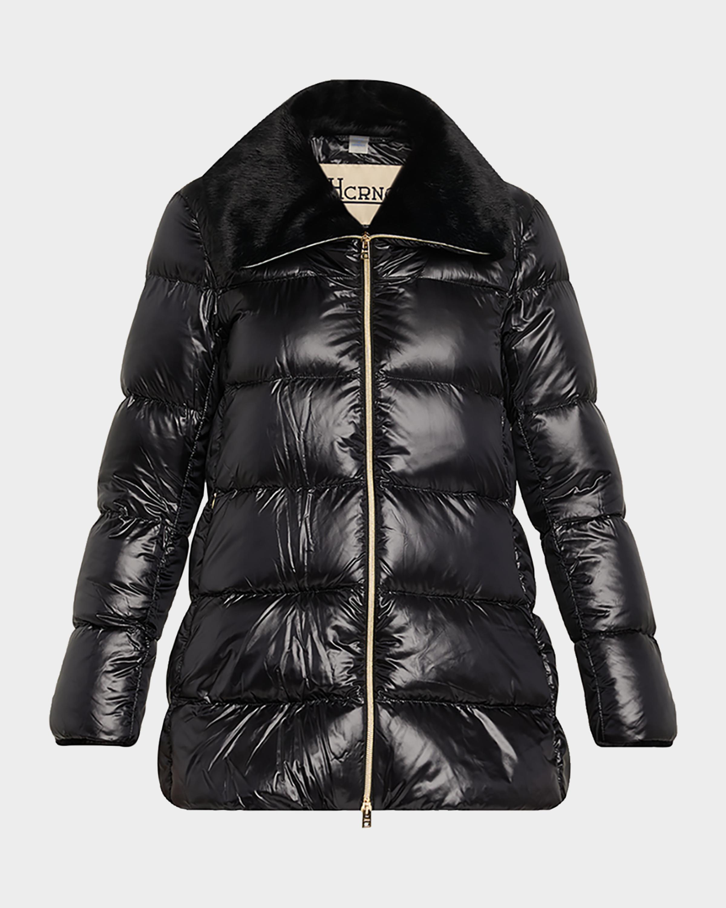 Herno Ultralight Nylon Down Jacket with Alternative Fur | Neiman
