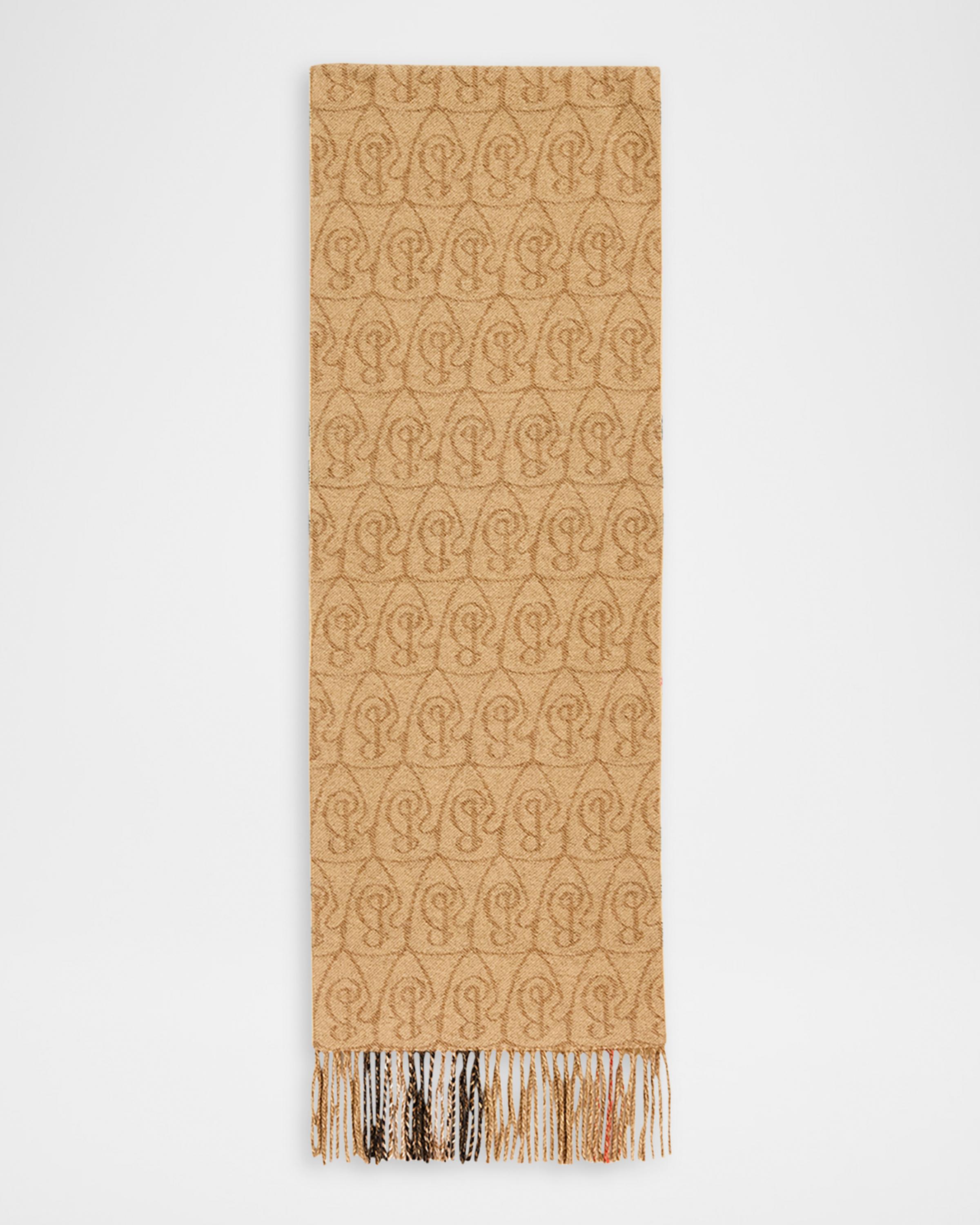 Burberry Men's Reversible B Charm and Giant Check Wool Scarf