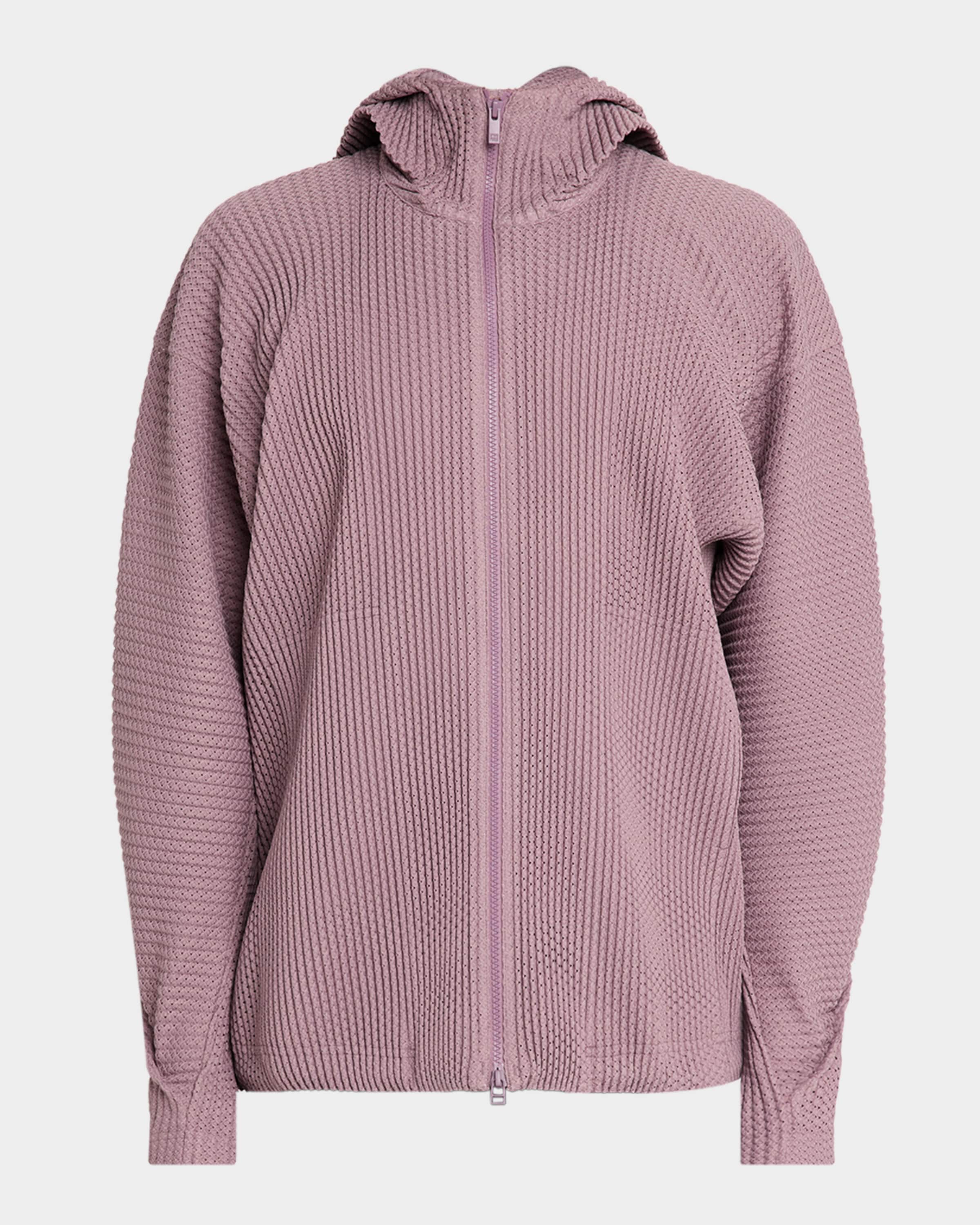 hia_　1001 Homme Plisse Issey Miyake Men's Wickerwork Mesh Full-Zip Hoodie