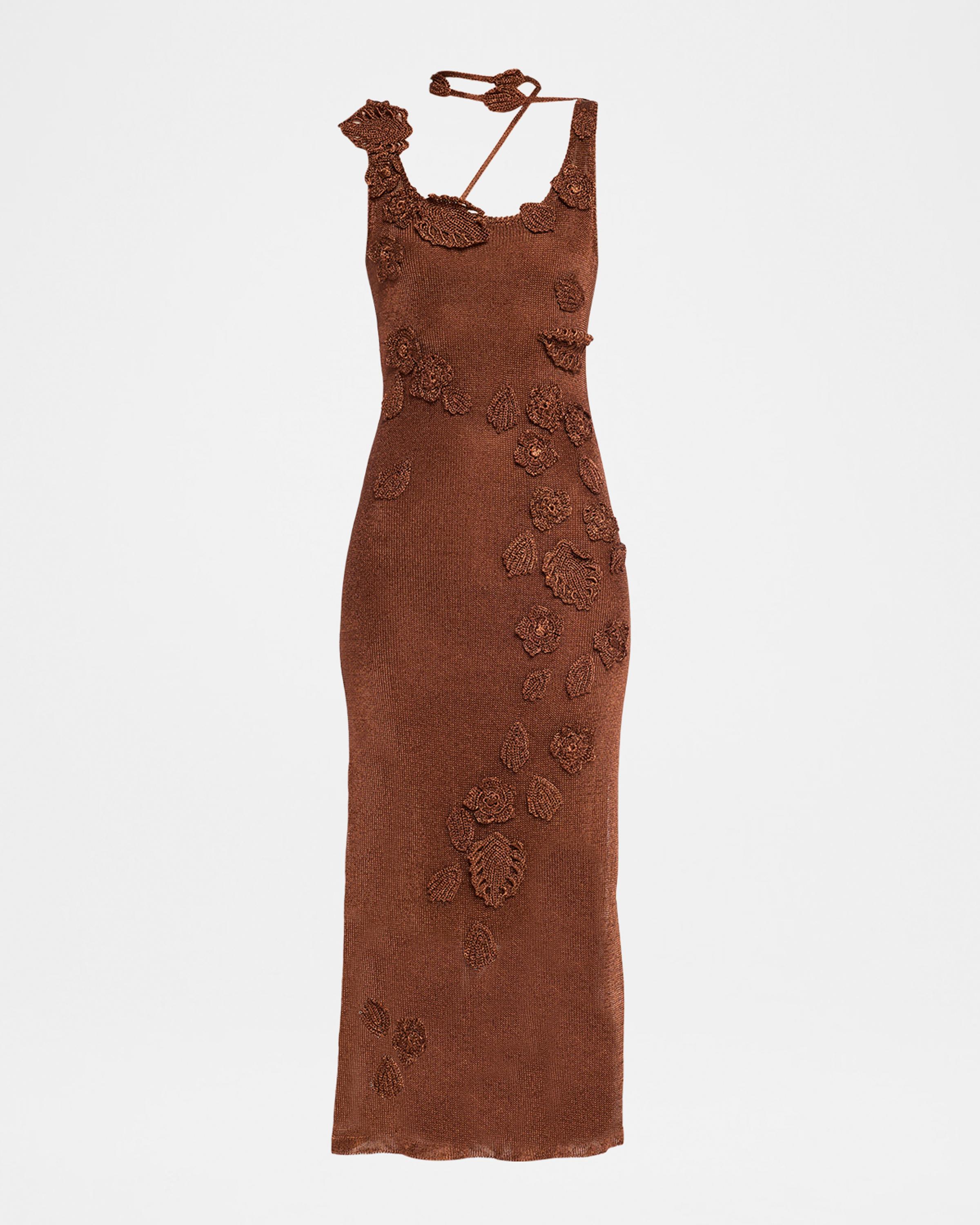 pemma crochet dress Cult Gaia Crochet-Flower Sleeveless Midi Knit Size:PLUS-1XL garden dresses Plus Size Fringed Sheer Short cap sleeves