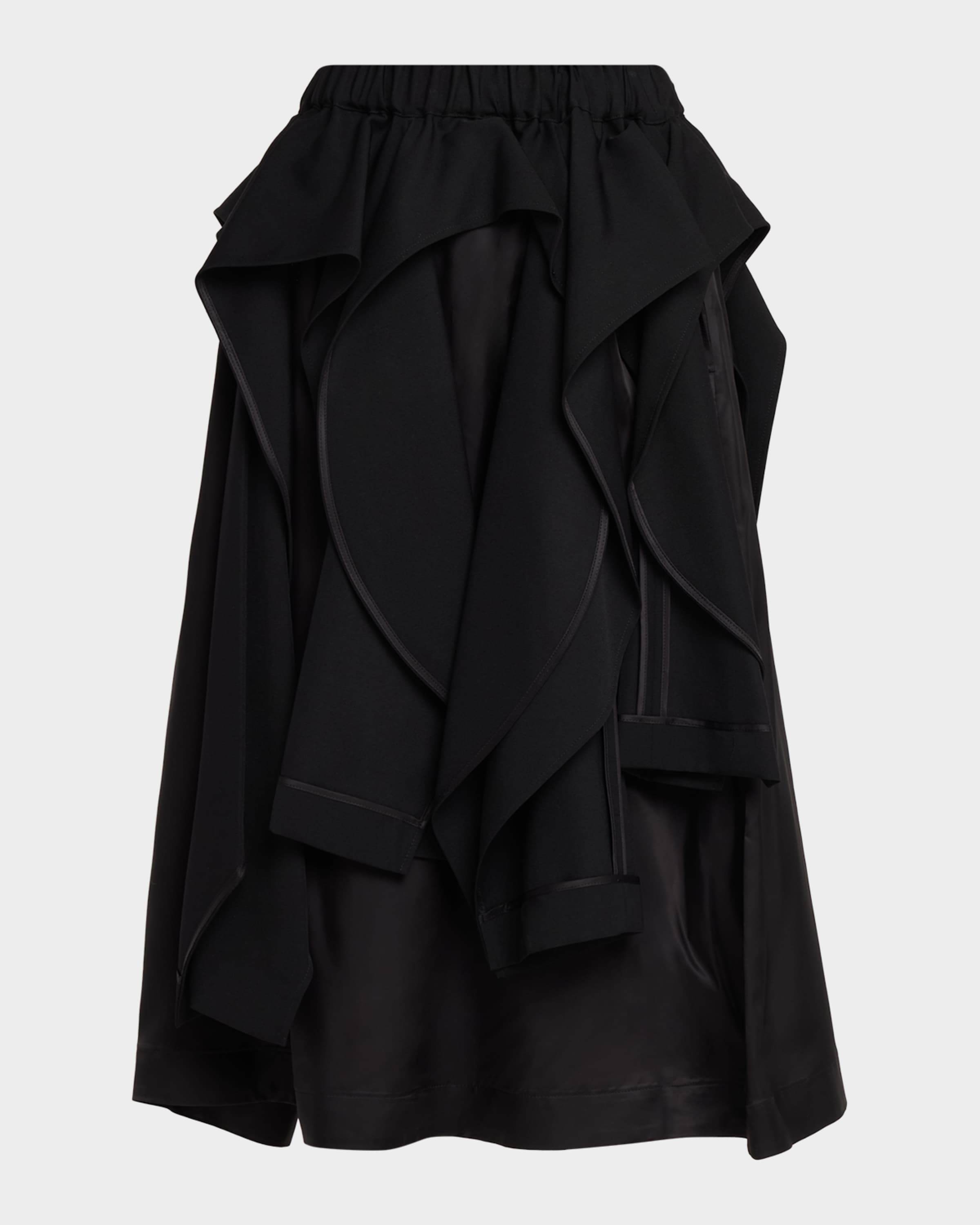 Noir Kei Ninomiya Deconstructed Wool Gabardine Midi Skirt | Neiman