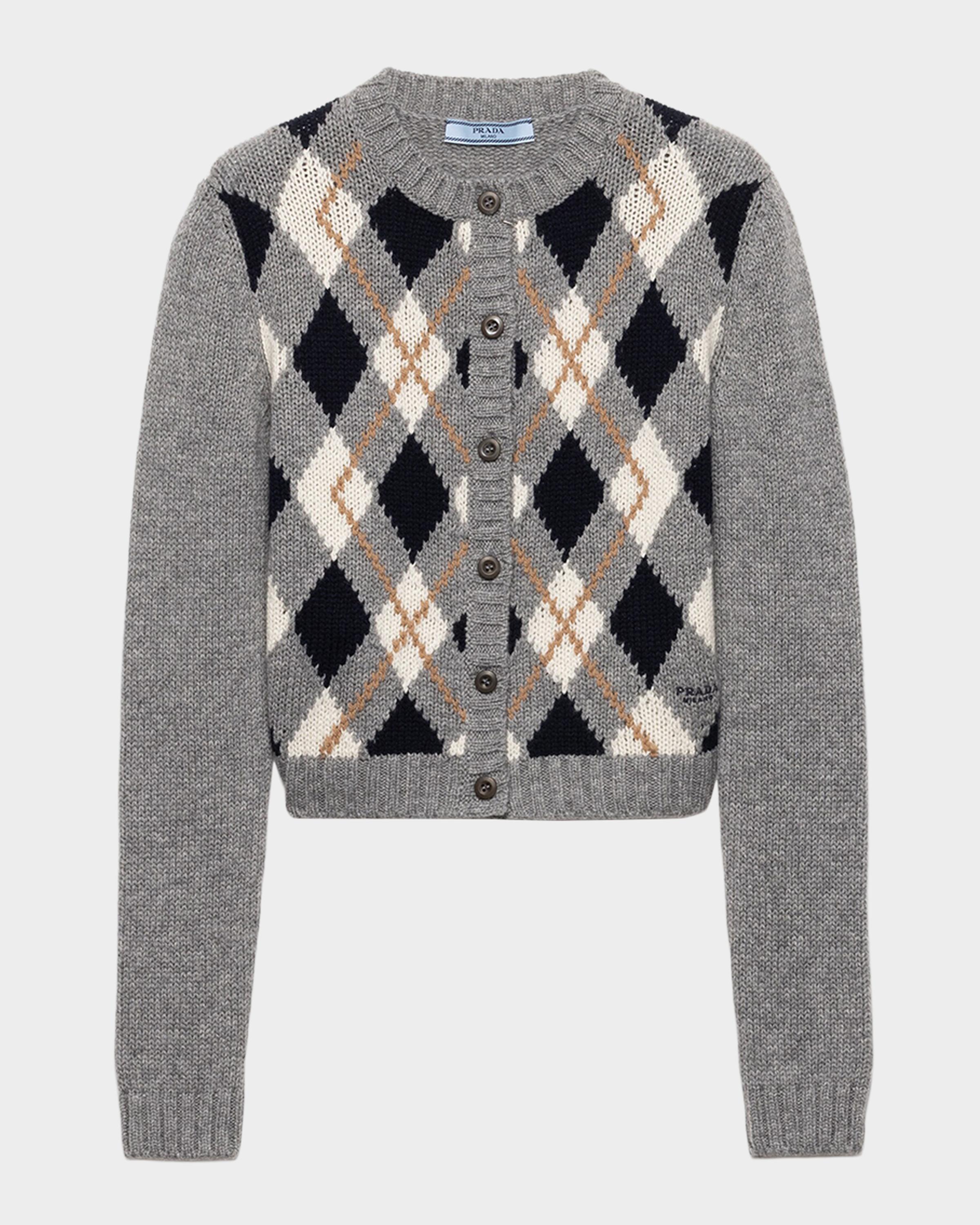 Prada Jacquard cashmere cardigan | Neiman Marcus