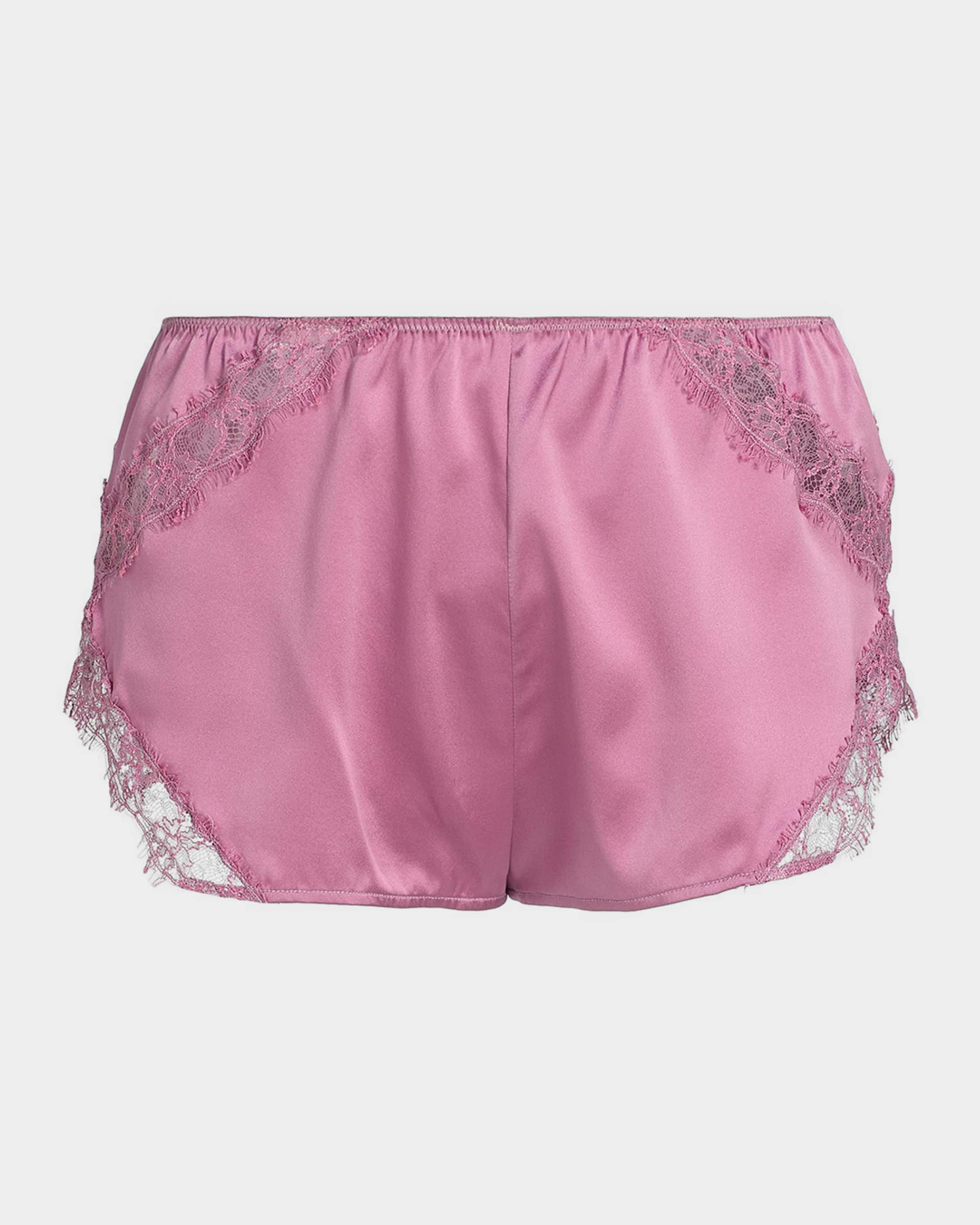 Kiki De Montparnasse Lace-Trim Silk Charmeuse Tap Shorts | Neiman