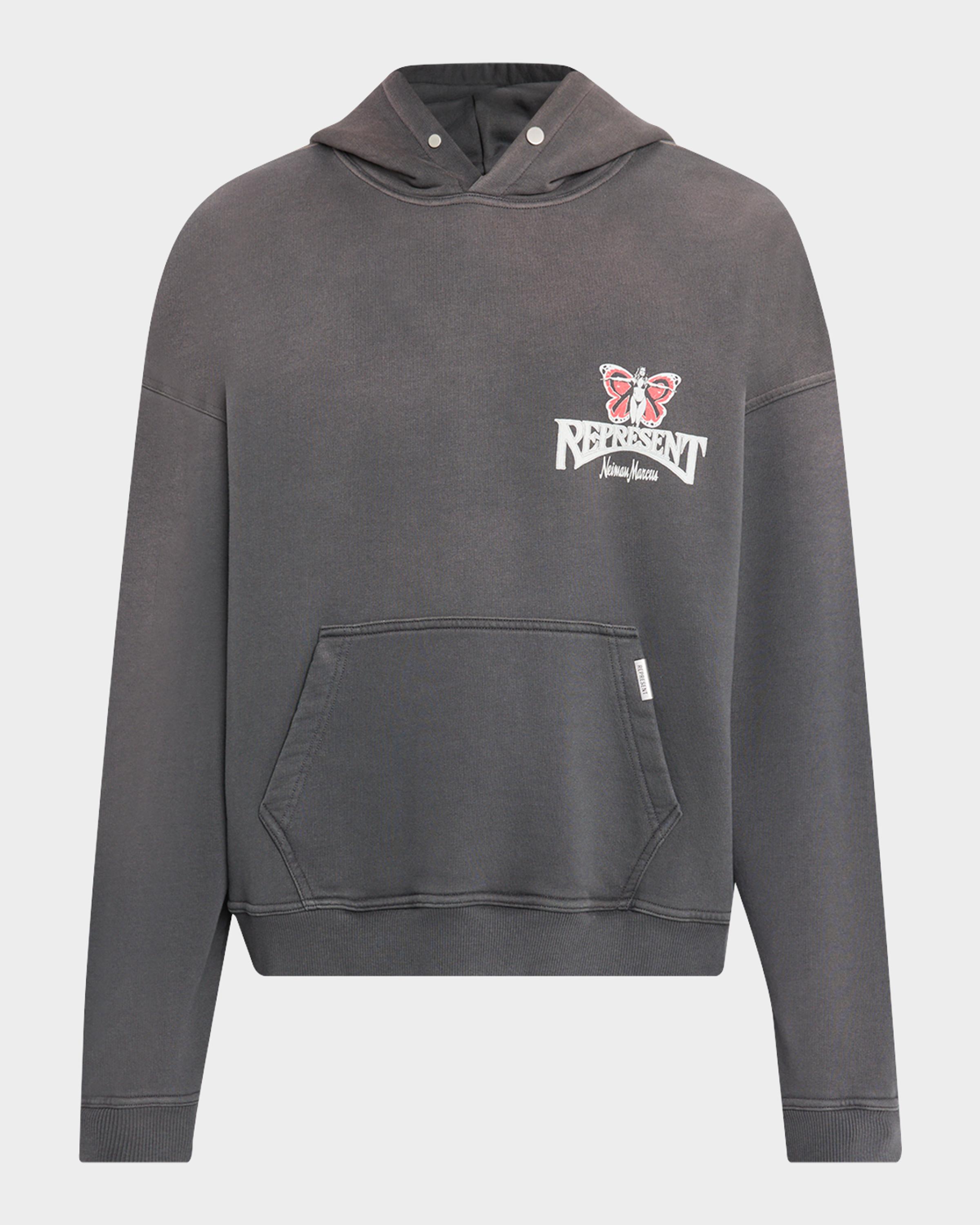 REPRESENT Men's Butterfly Initial Cotton Boxy-Fit Hoodie | Neiman