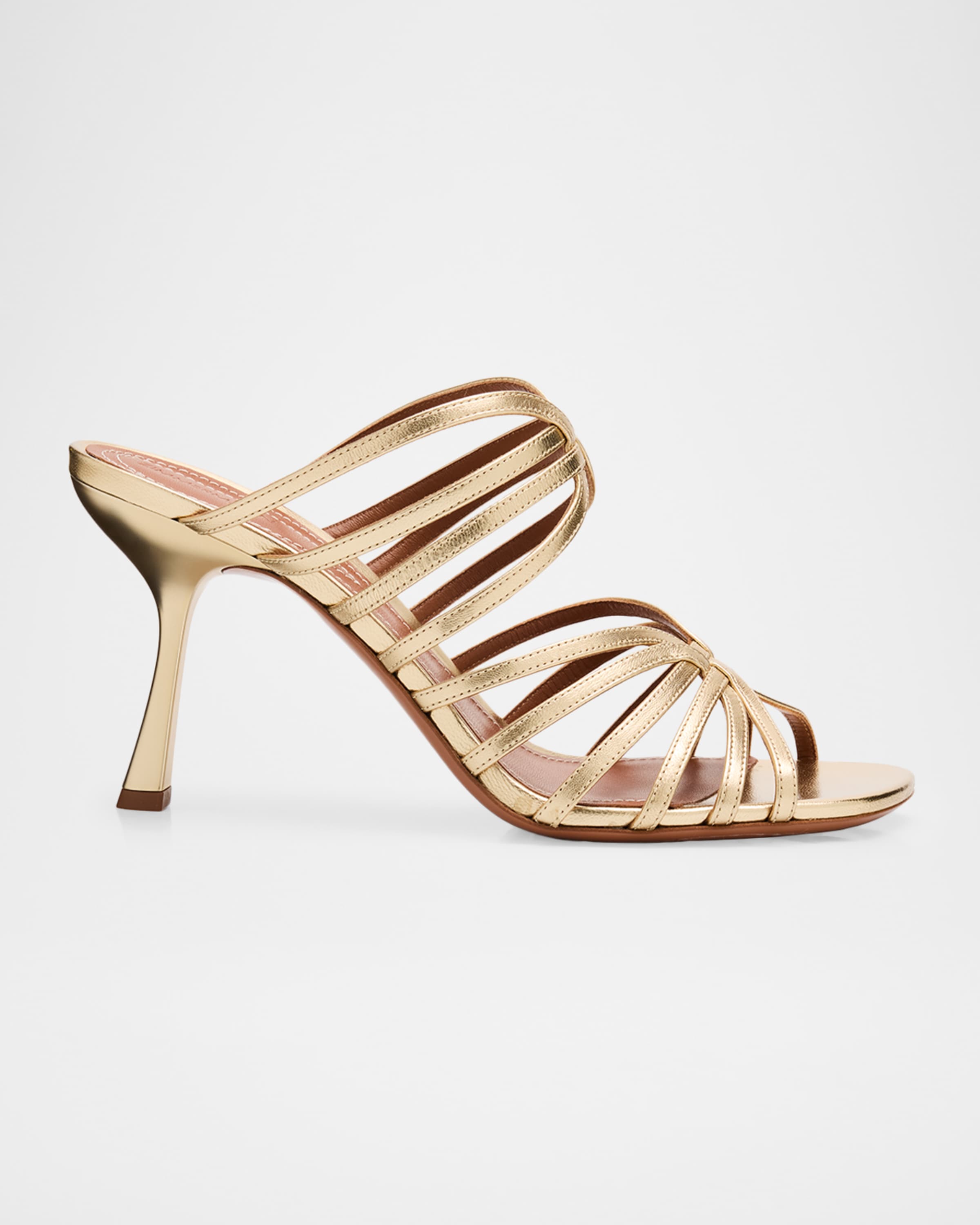 Zimmermann 85mm Aura Metallic Leather Mule Sandals | Neiman Marcus