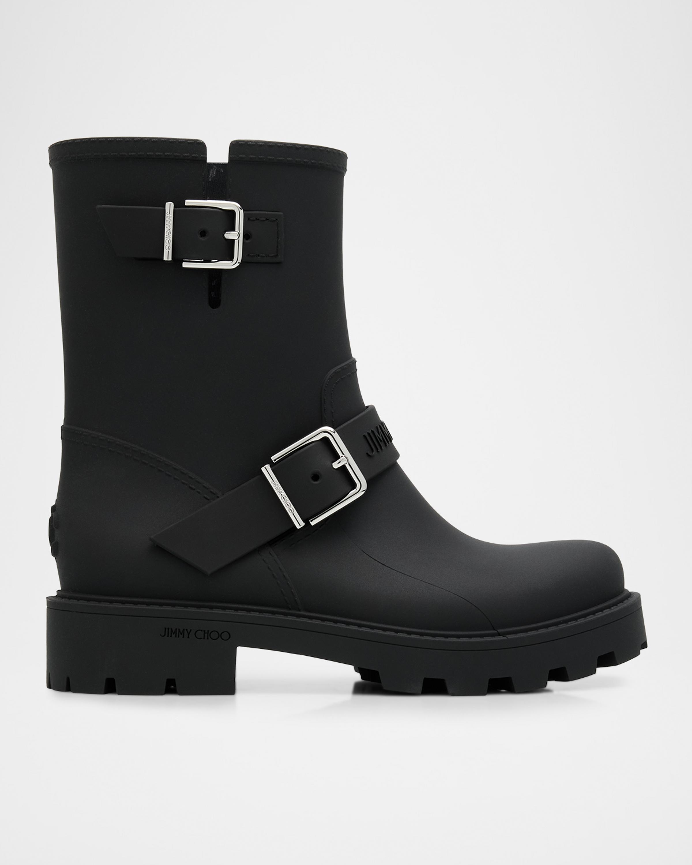 Jimmy Choo Biker TPU Mid-Calf Rain Boots | Neiman Marcus