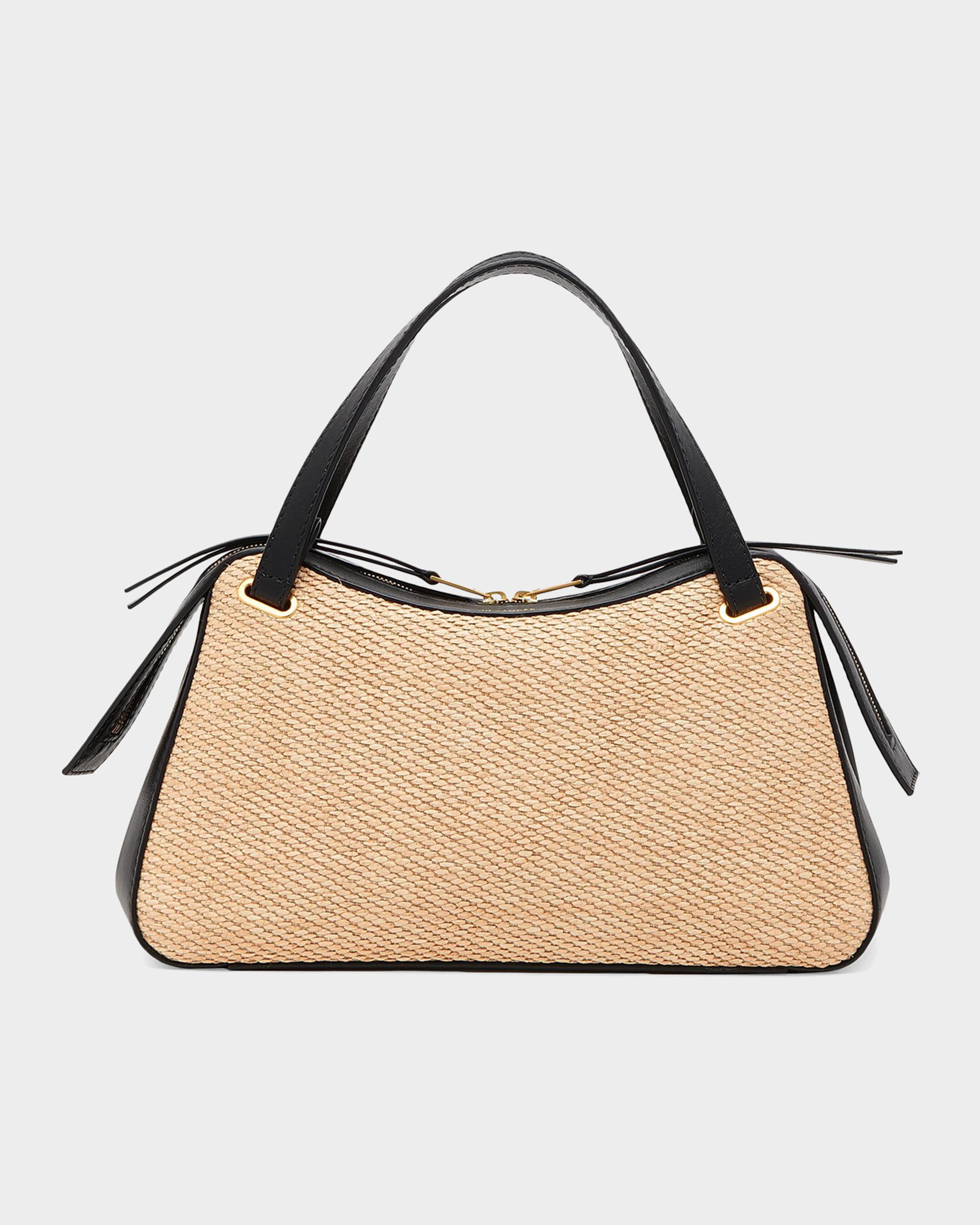 Jil Sander Dune Small Faux Raffia Shoulder Bag | Neiman Marcus