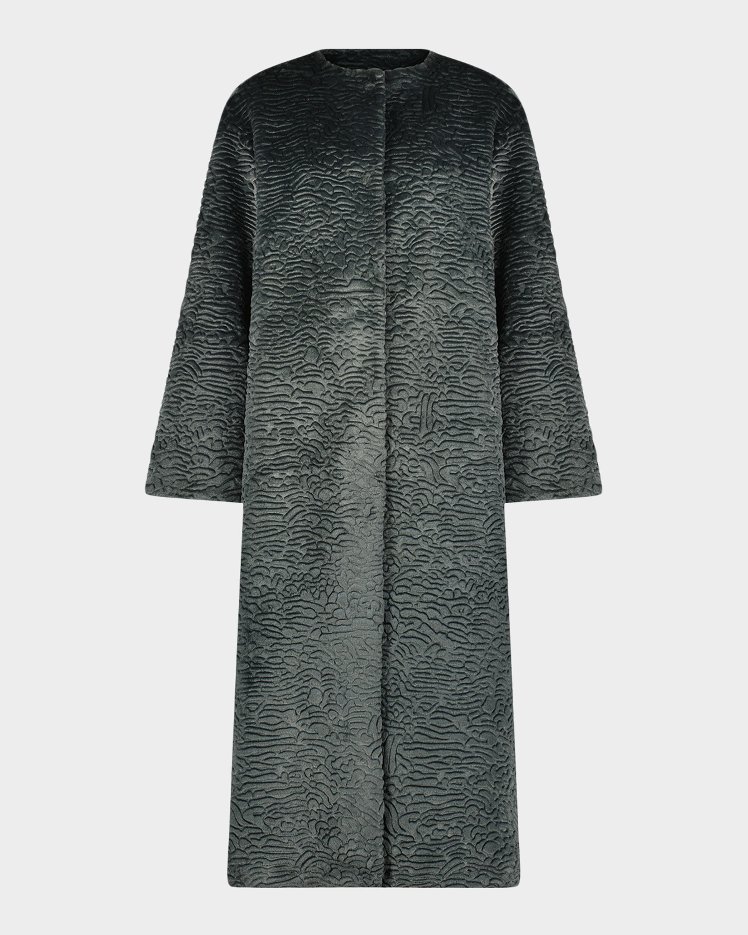 Lyla Grant Fur-Free Textured Faux Shearling Coat | Neiman Marcus