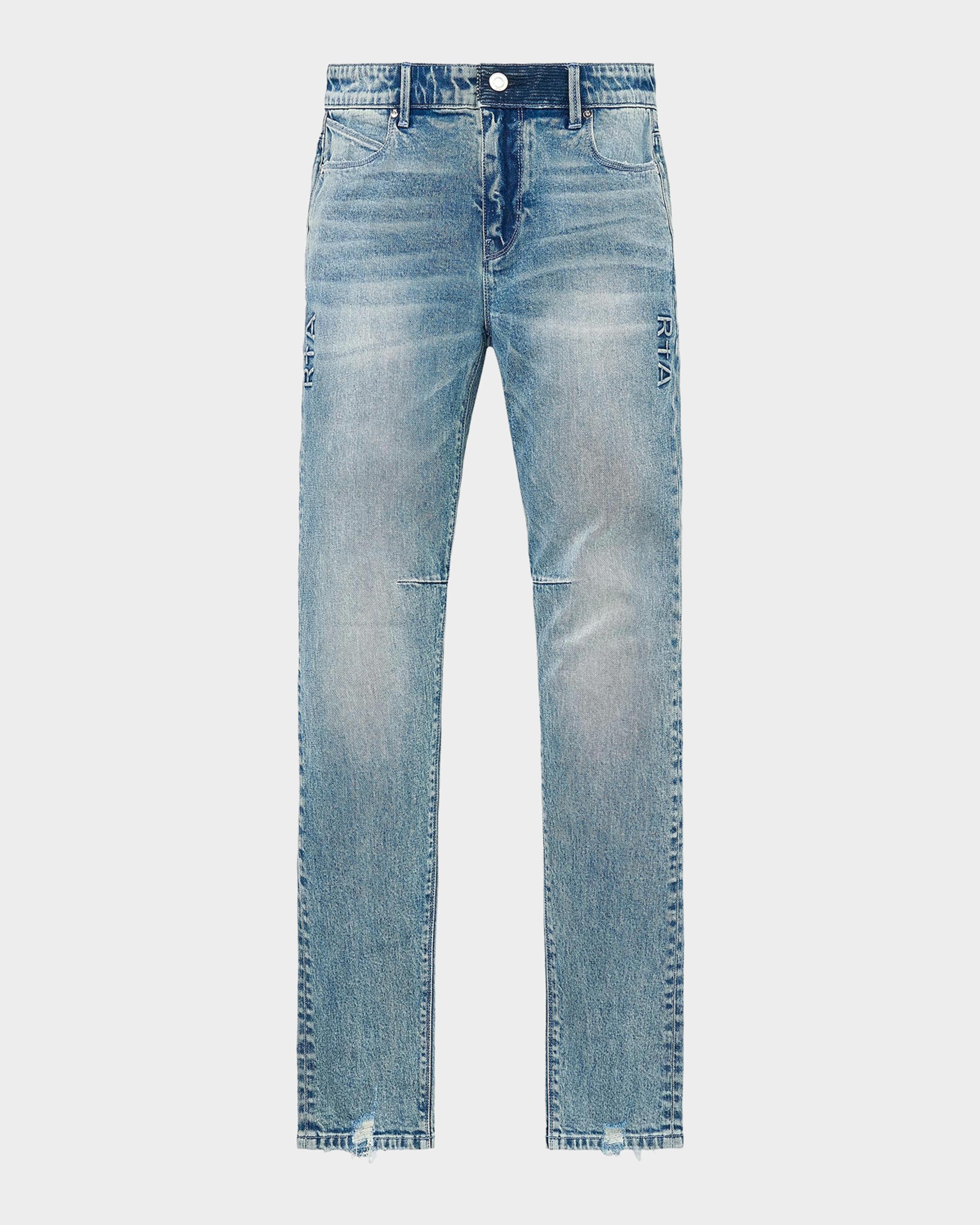 RTA Clayton Light-Wash Skinny-Fit Jeans | Neiman Marcus