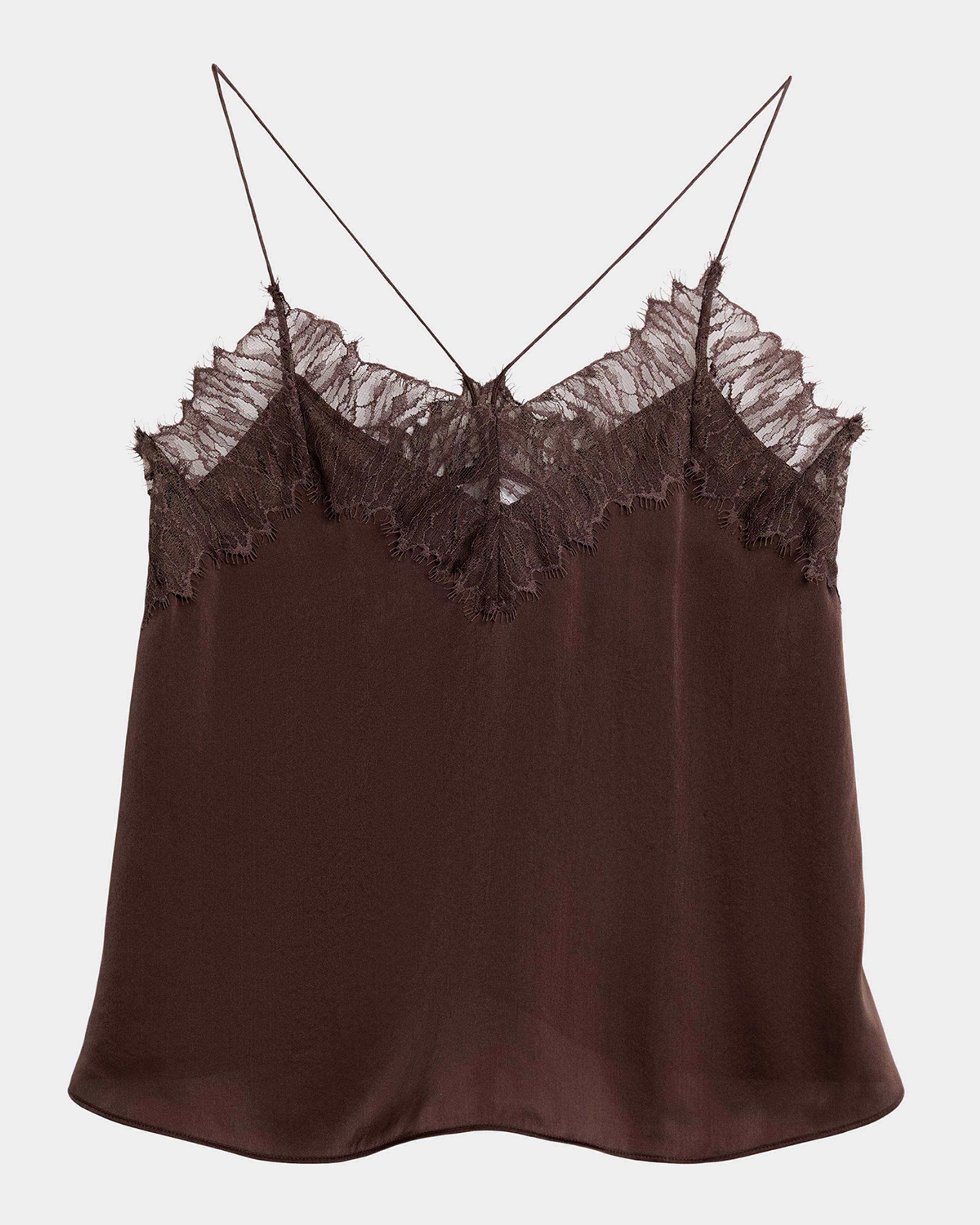 Iro Newin Silk Lace-Trim Cami | Neiman Marcus