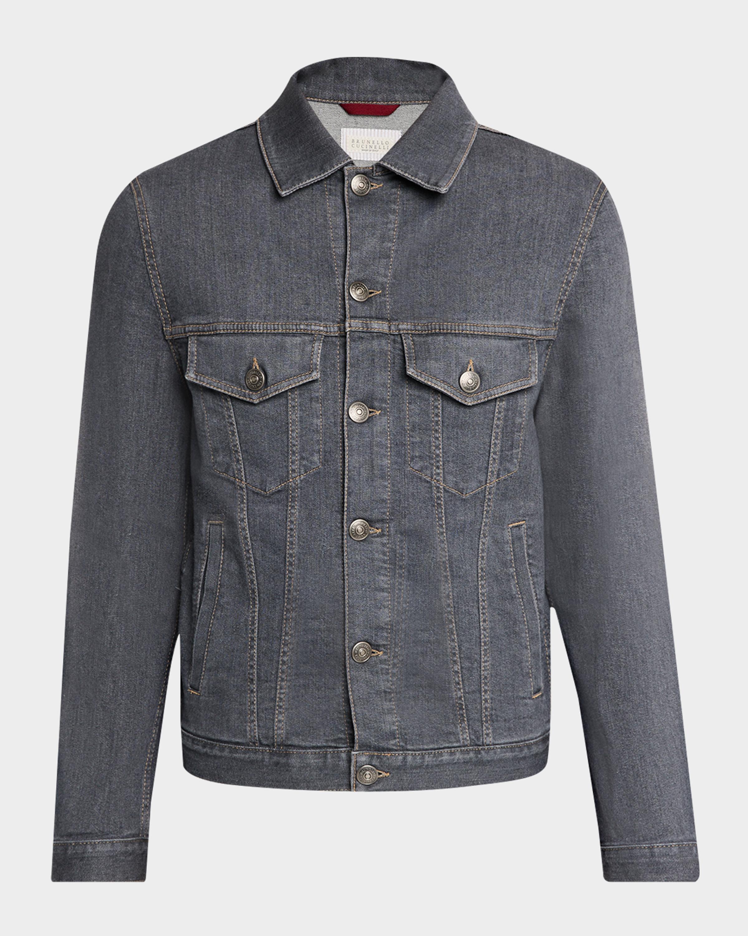 Brunello Cucinelli デニムジャケット Brunello Cucinelli Men's Modern-Fit Denim Jacket | Neiman Marcus