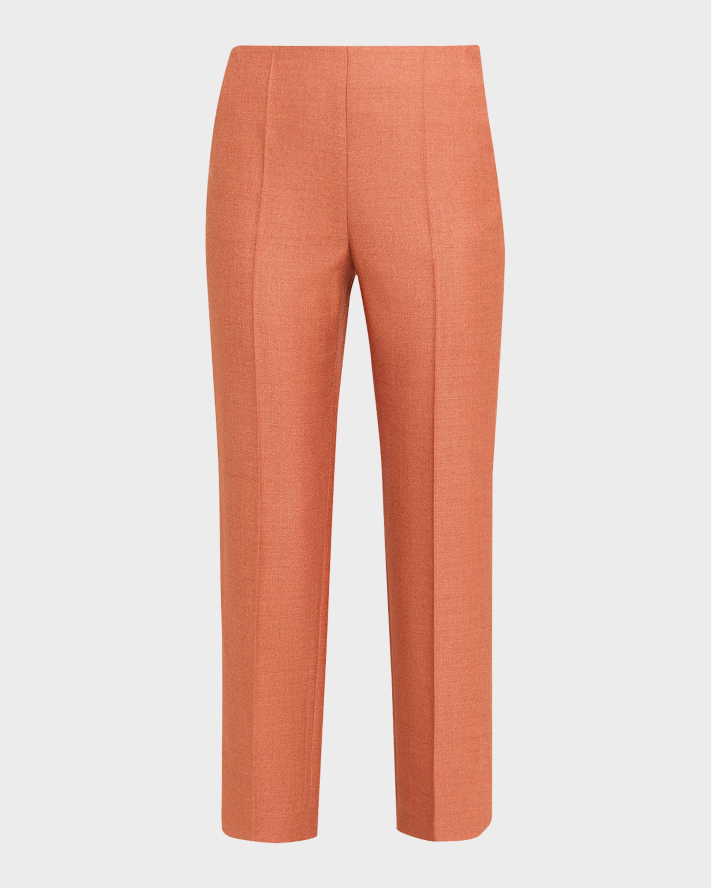 Giorgio Armani Silk Wool Straight-Leg Trousers | Neiman Marcus