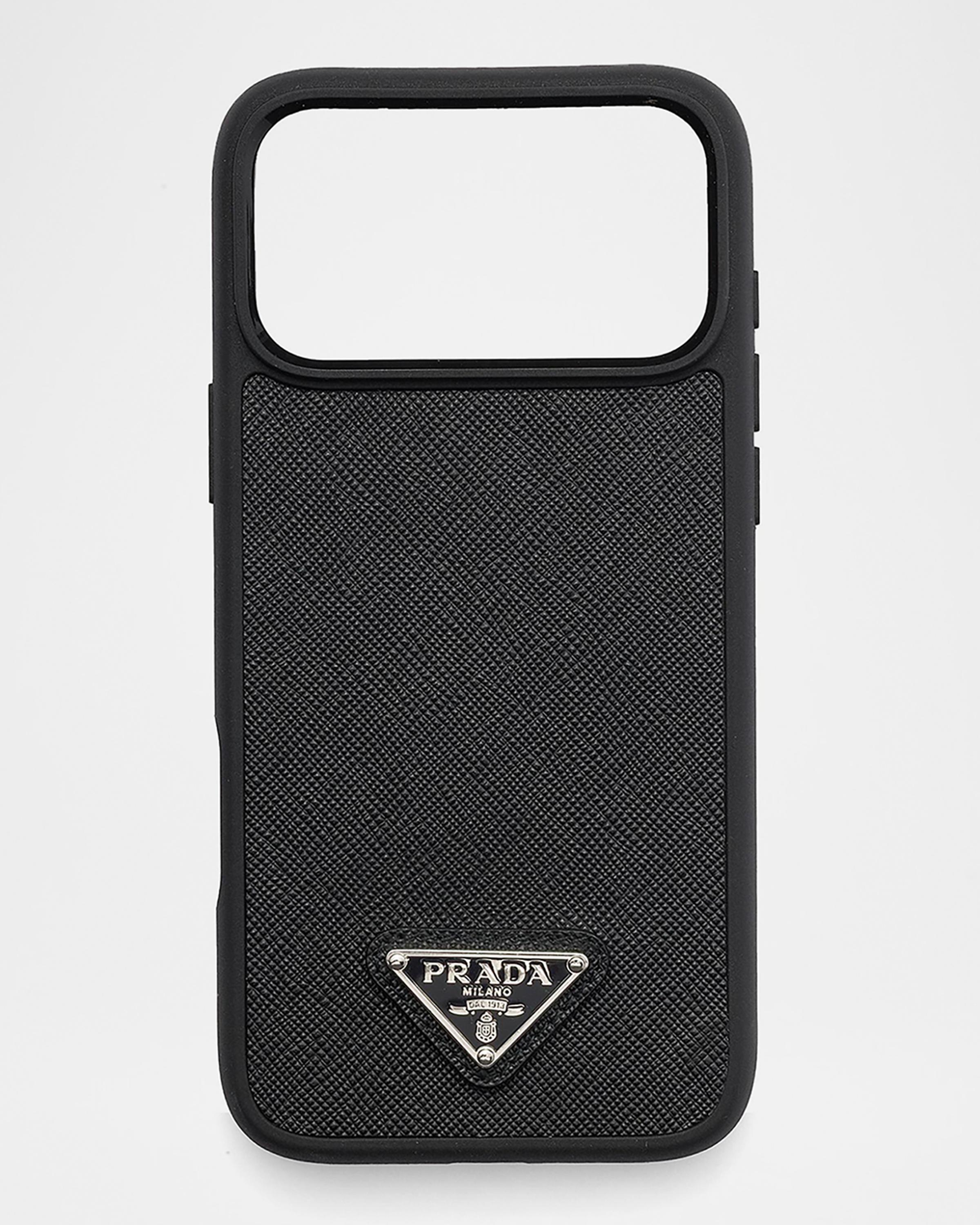 PRADA iPhone 11 Pro Maxケース ブラック Prada Men's Saffiano Leather iPhone 17 Pro Max Phone Case | Neiman
