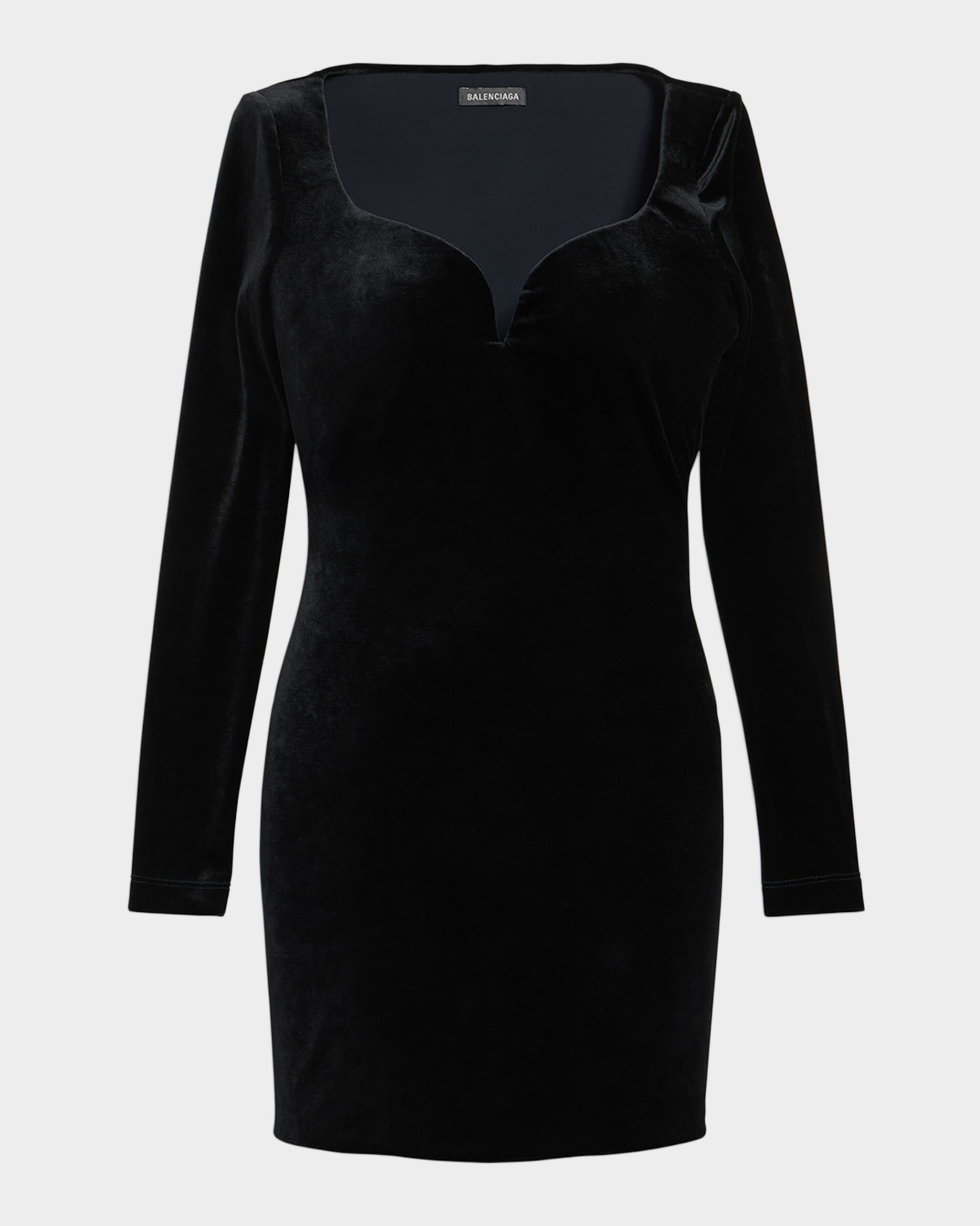 balenciaga little black dress Stretch-velvet Mini Dress