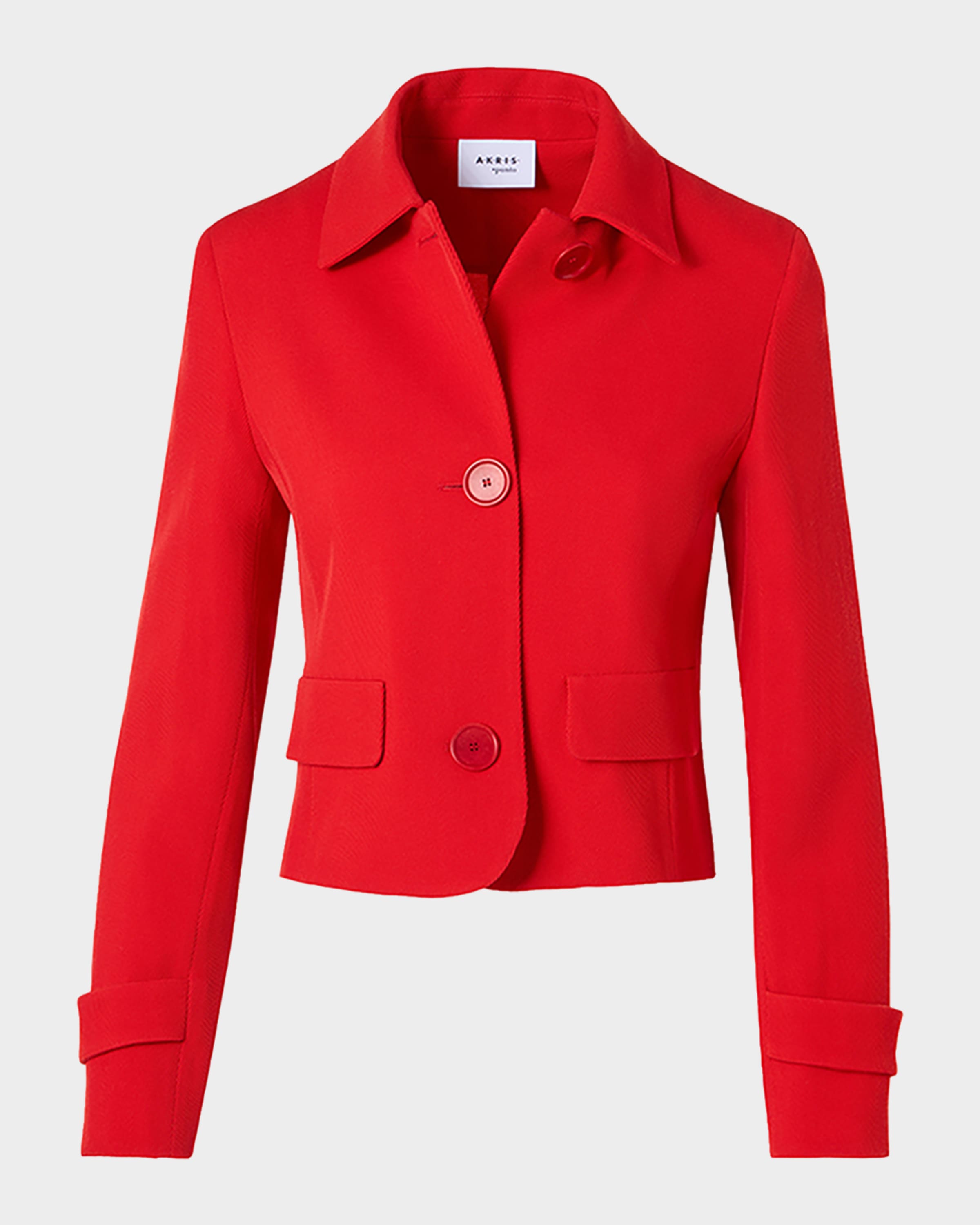 Akris punto Single-Breasted Wool Tricotine Boxy Jacket | Neiman Marcus