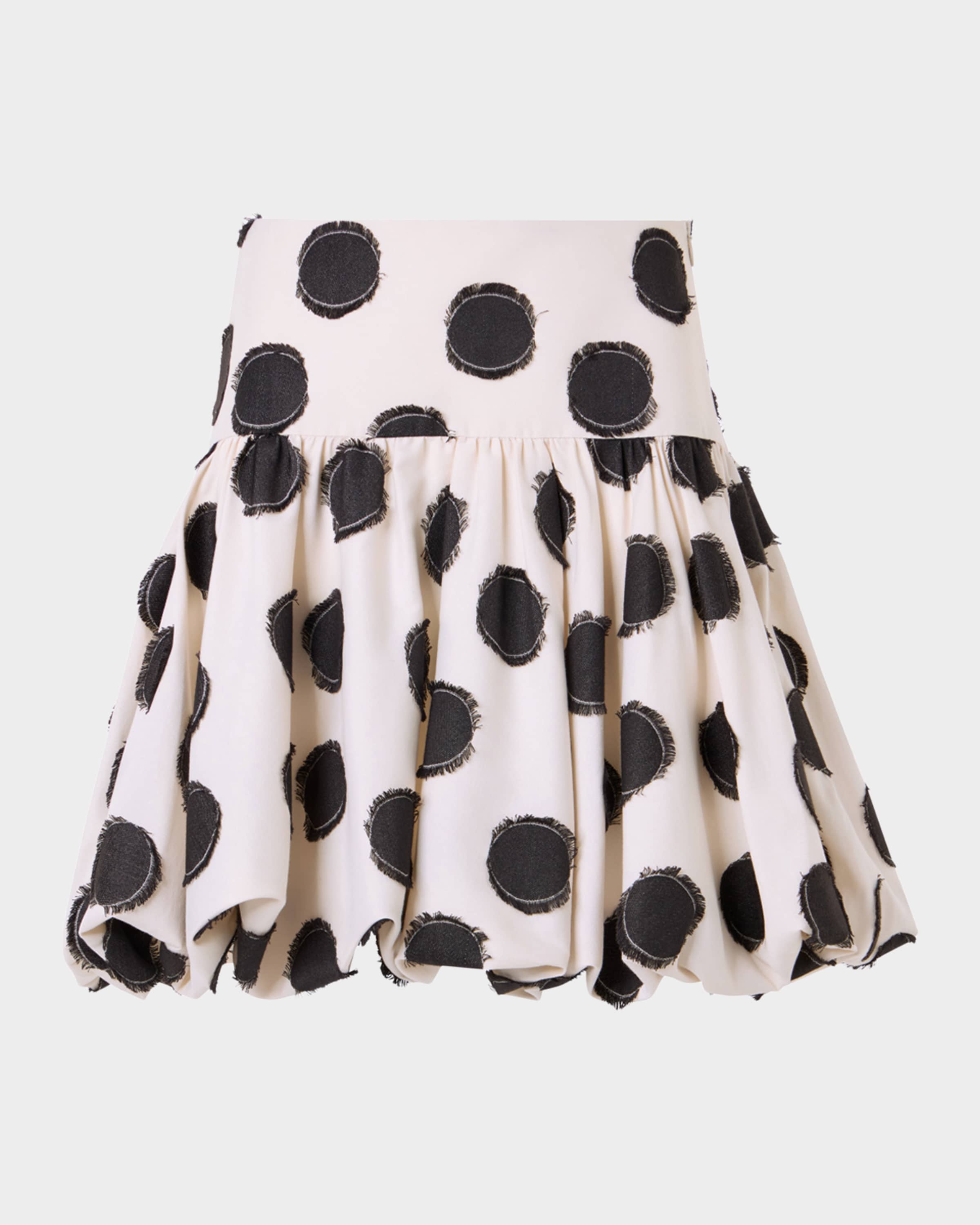 Herlipto￤Dot Jacquard Flared Skirt ブラックS Akris punto Fringed Polka Dot Jacquard Mini Skirt | Neiman Marcus