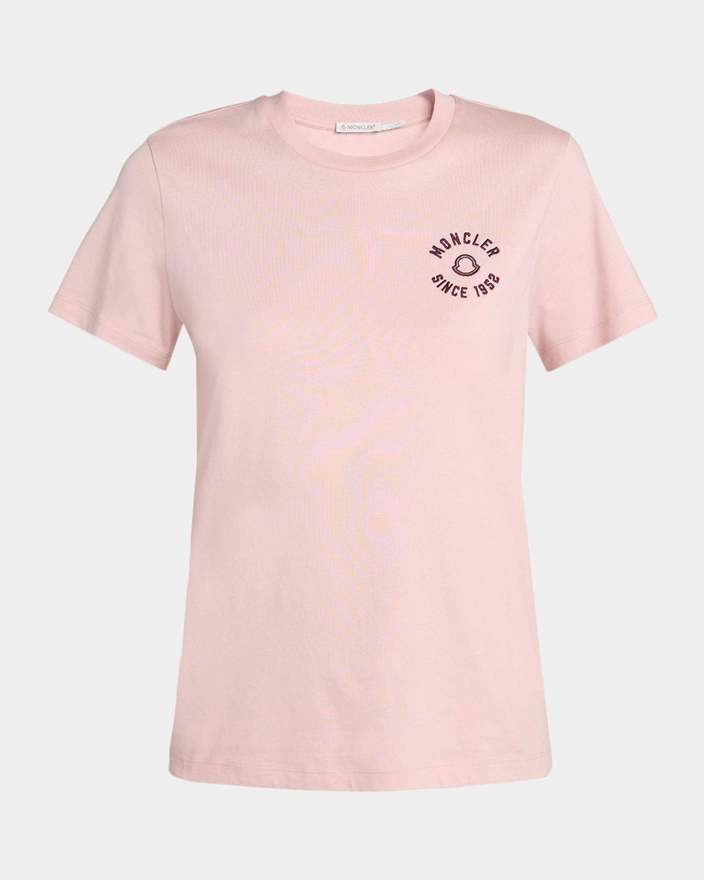 Moncler Short-Sleeve Logo Embroidered T-Shirt | Neiman Marcus