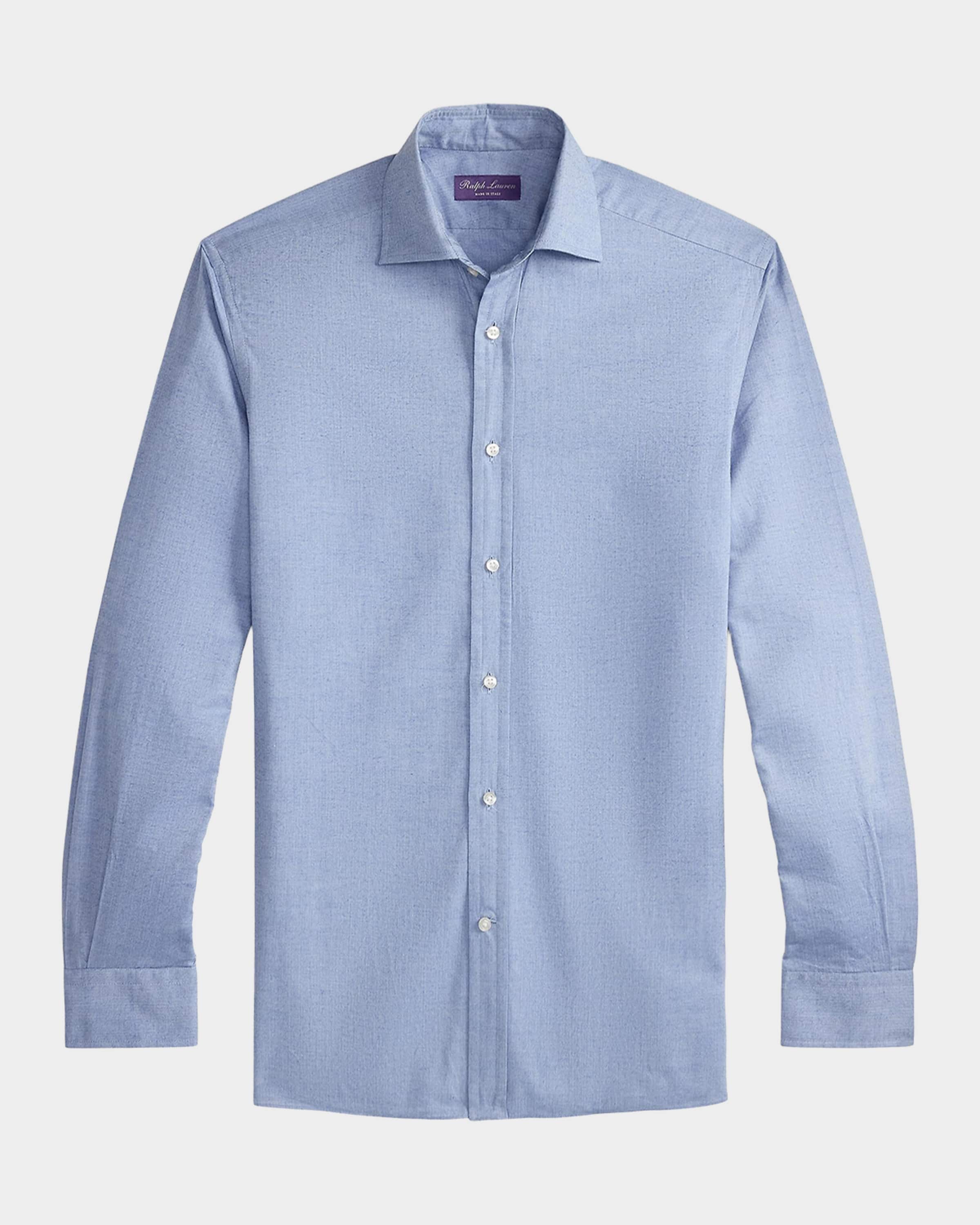 Ralph Lauren Purple Label Glen Check Flannel Shirt | Neiman Marcus