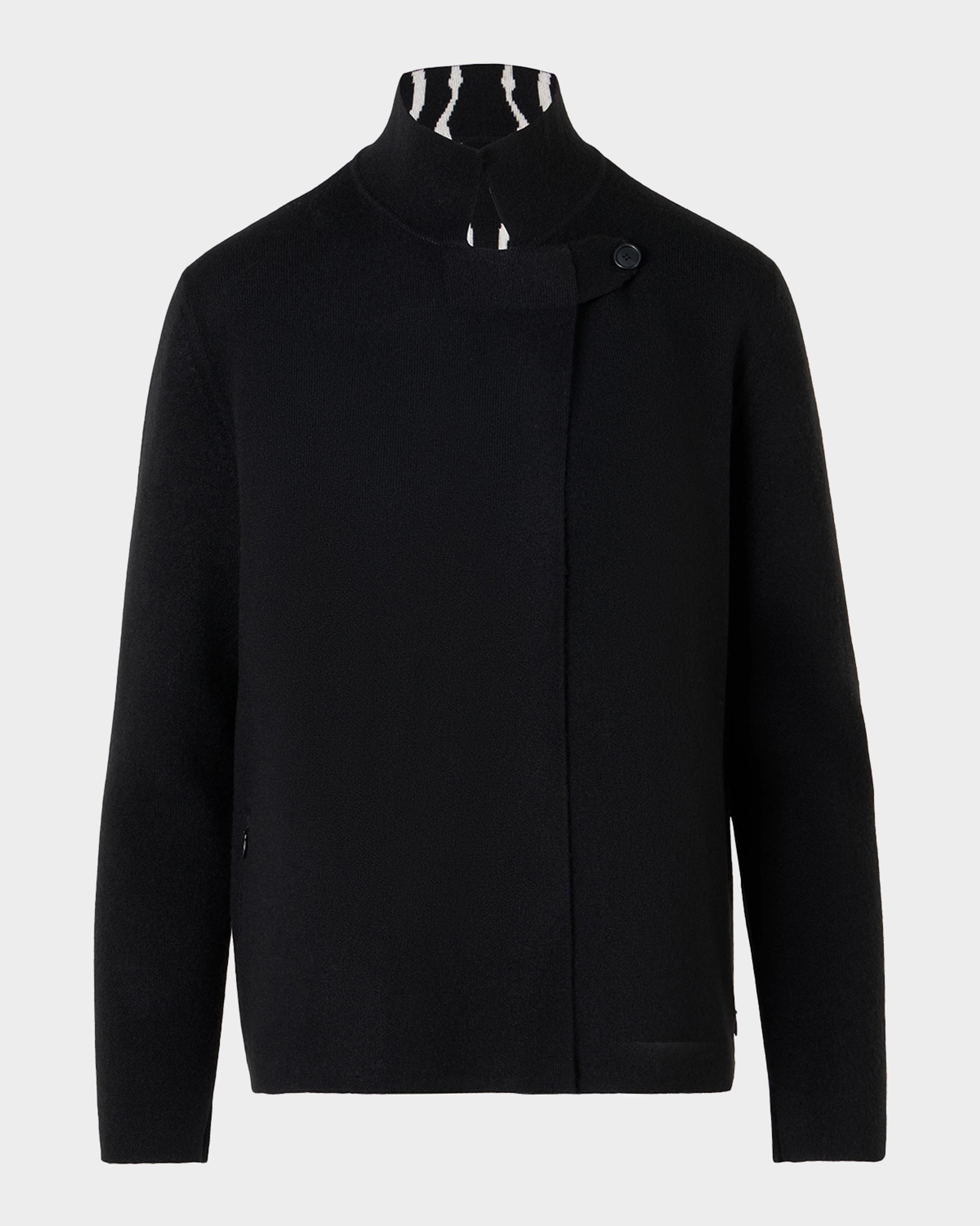 Akris Cashmere Reversible Zebra Knit Cardigan | Neiman Marcus