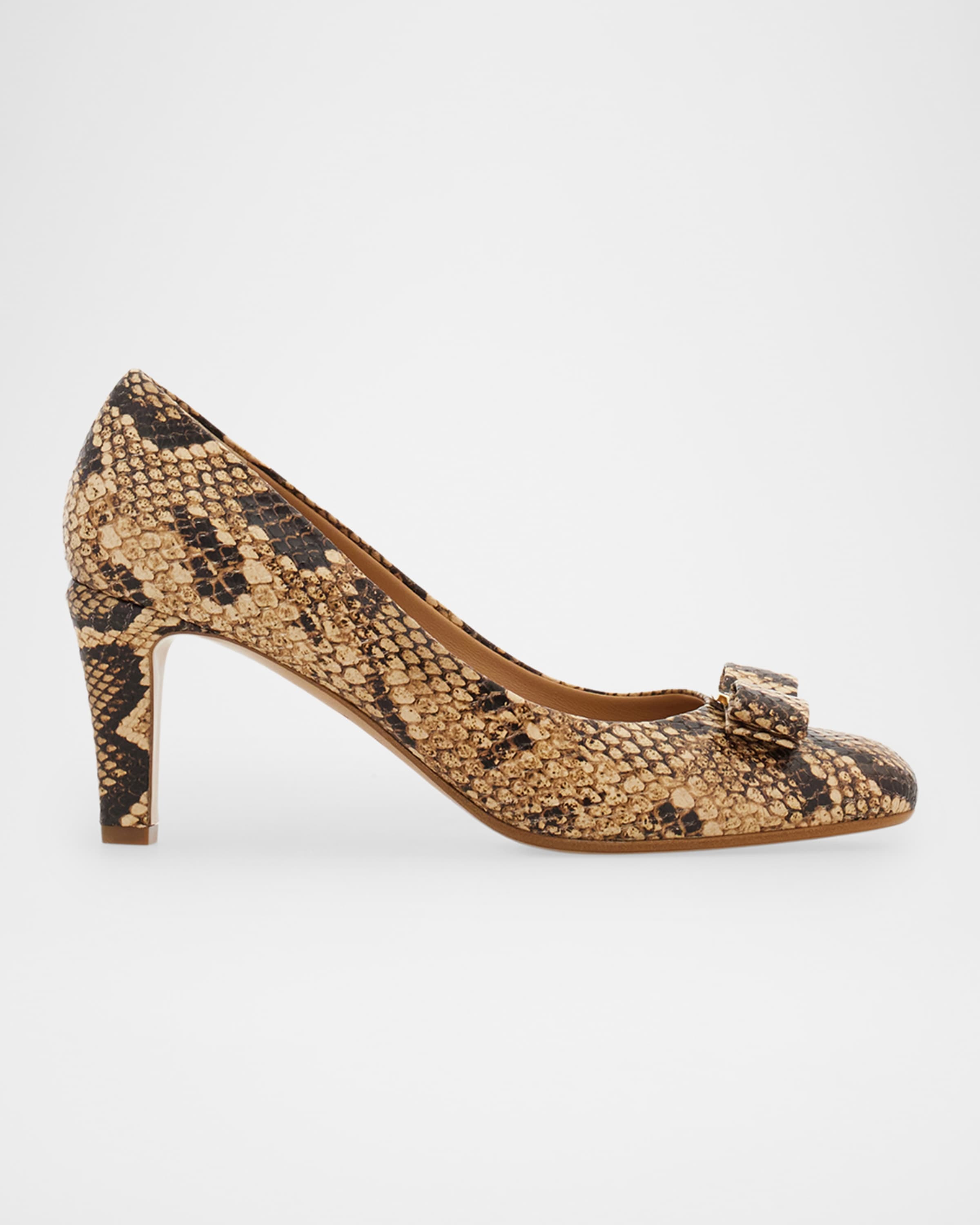 Ferragamo 90mm Carla Snake-Embossed Leather Pumps | Neiman Marcus