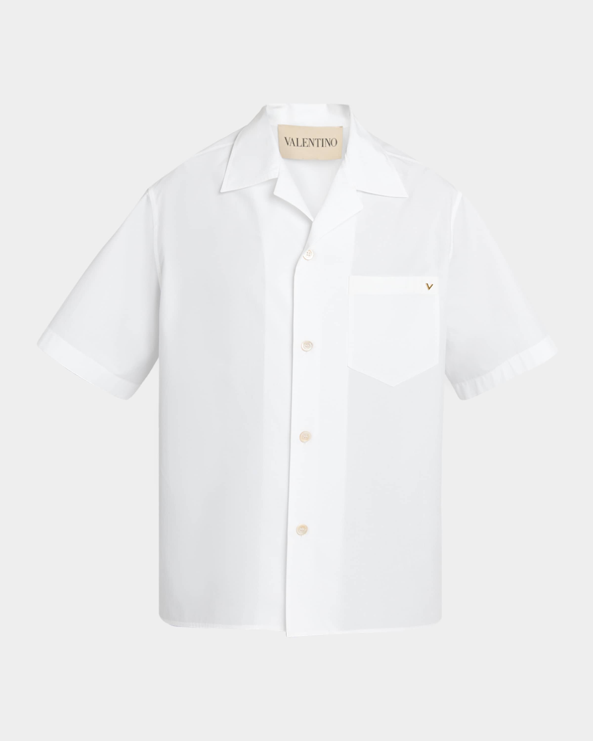 トップス VALENTINO Cotton Poplin Vacation Shirt Valentino Garavani Men's Cotton Poplin Camp Shirt | Neiman Marcus