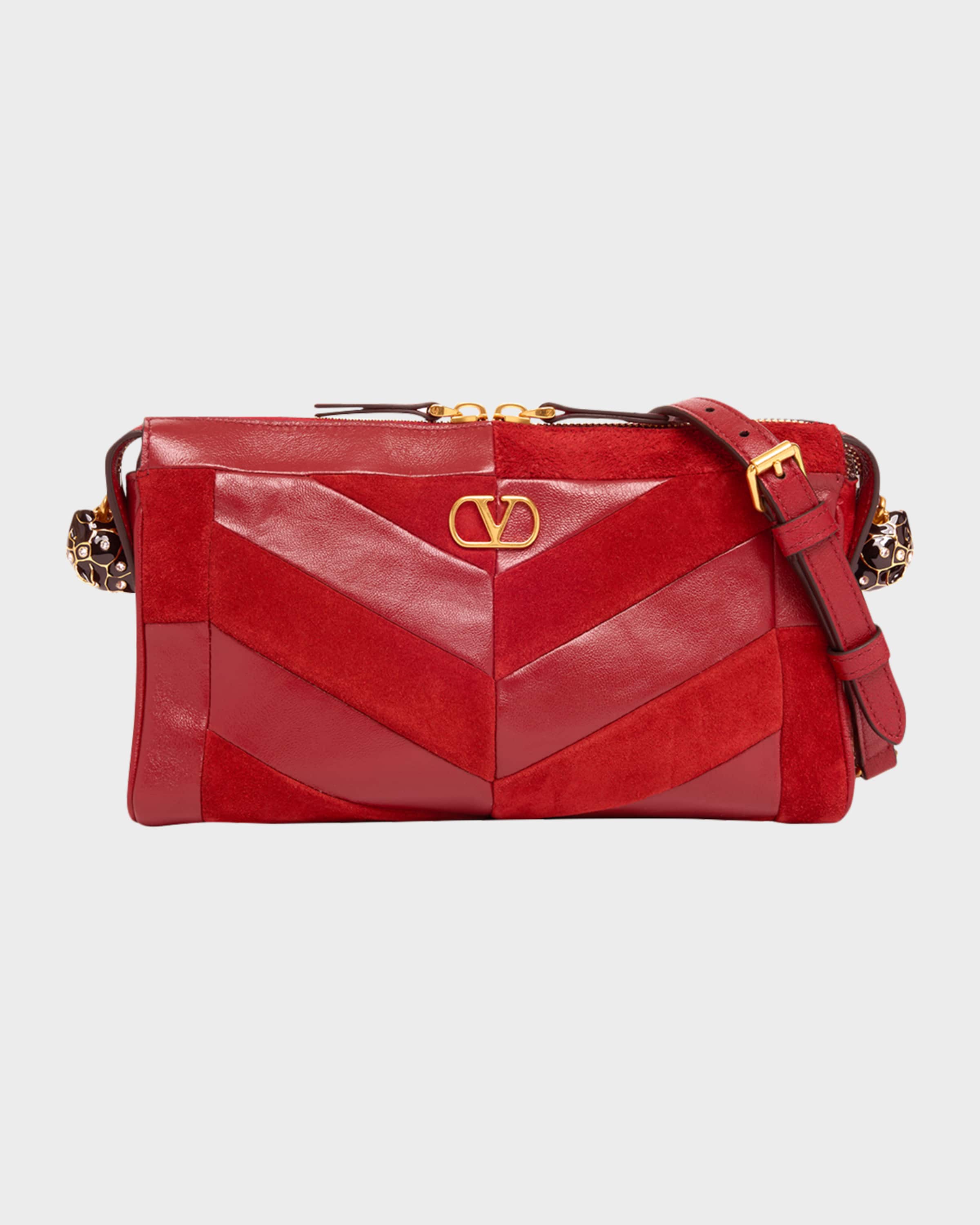 Valentino Garavani Panthea Small Patchwork Chevron Shoulder Bag