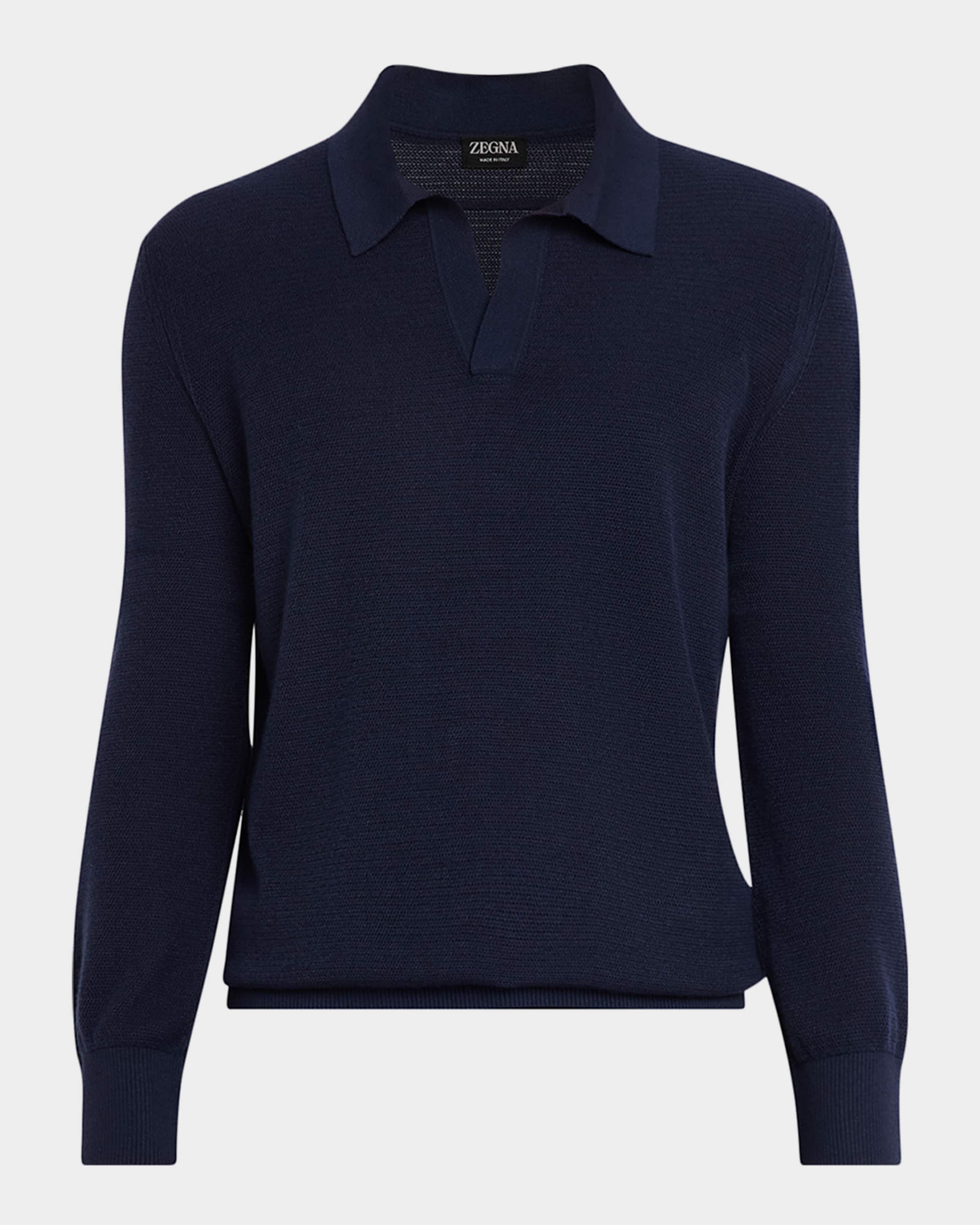 【新品タグ付き】någonstans knit polo pullover ZEGNA Men's Cashmere and Mulberry Silk Waffle Knit Polo Sweater