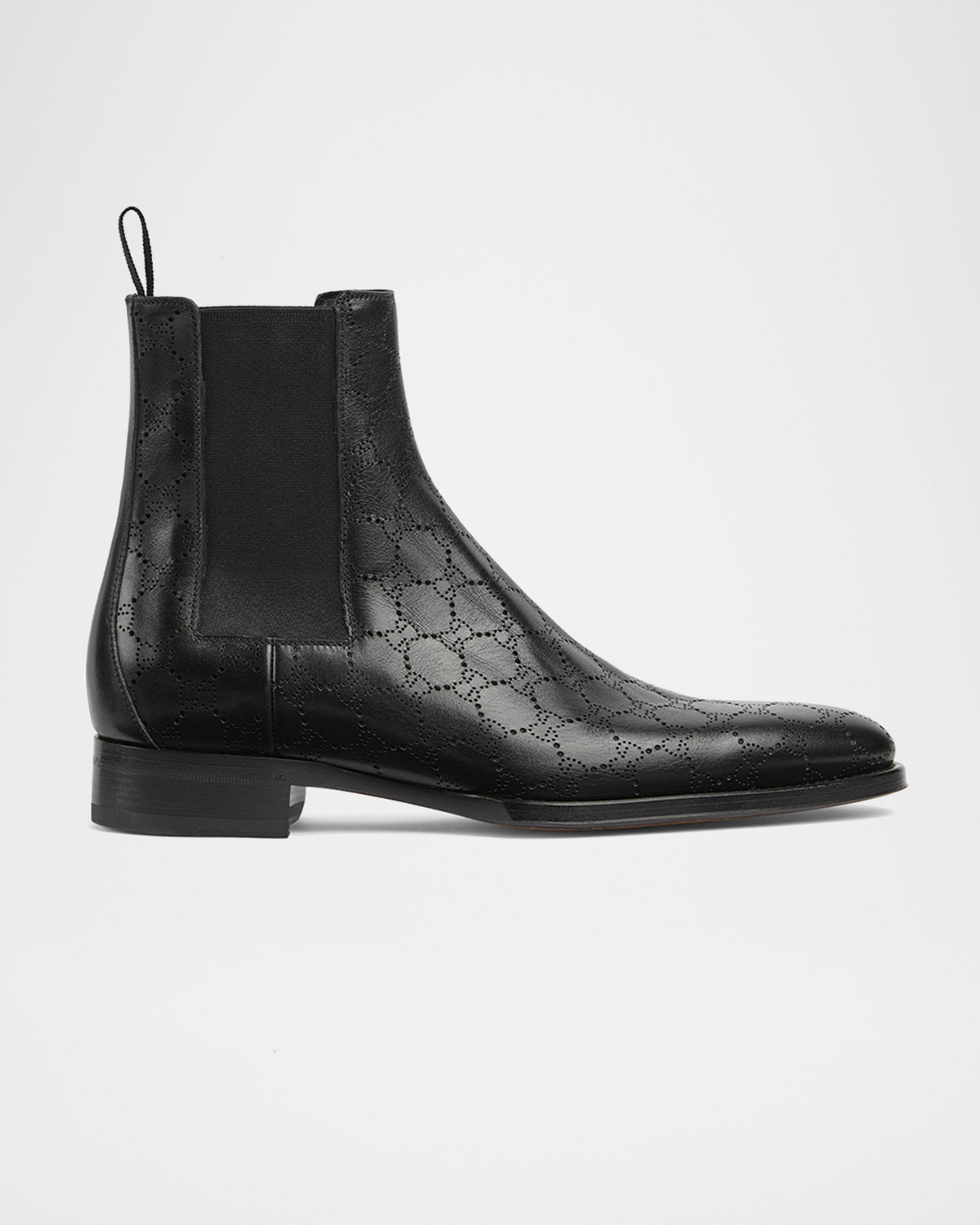 Gucci Men's GG Leather Chelsea Boots | Neiman Marcus