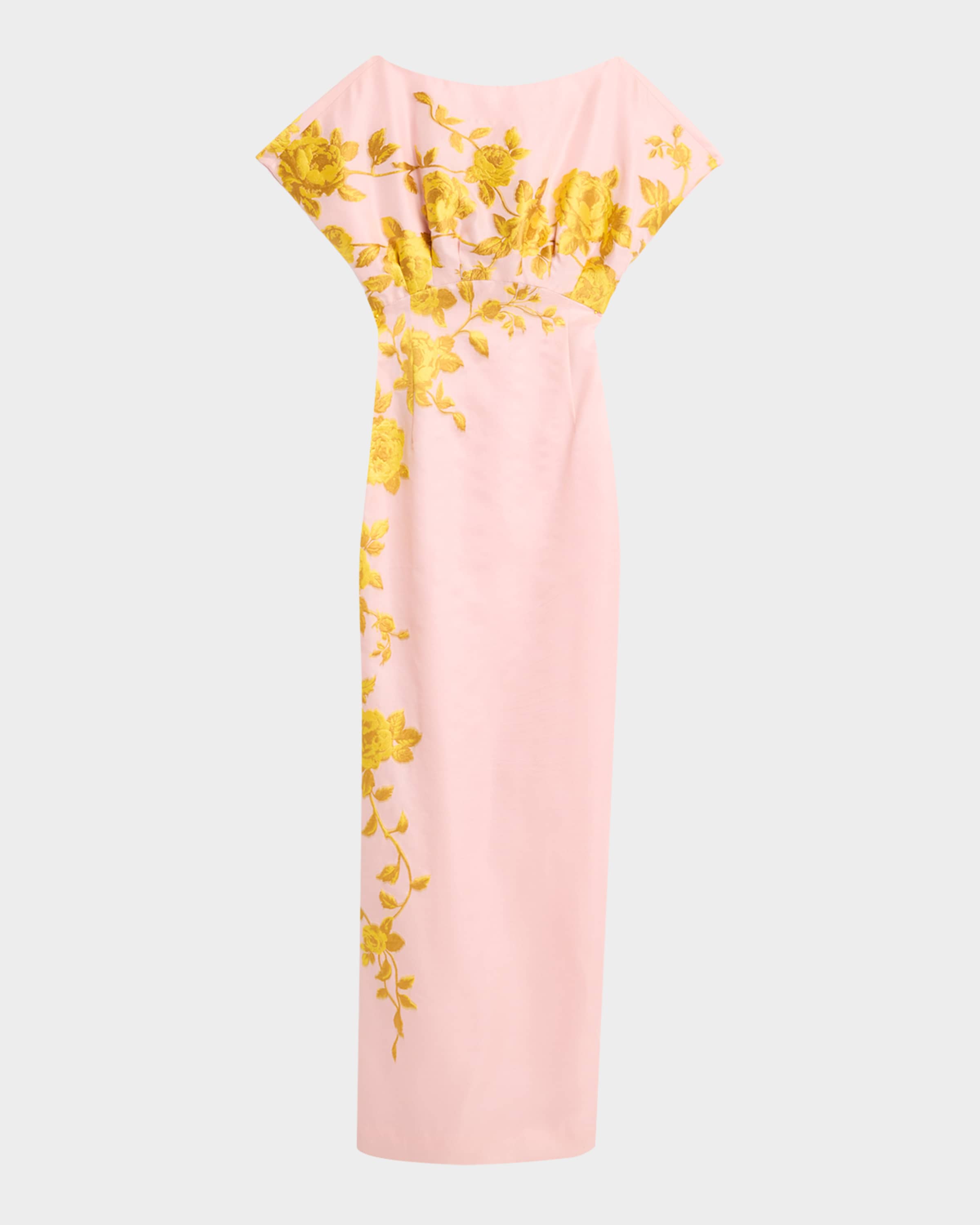 Lela Rose Rose Fil Coupe Empire-Waist Column Gown | Neiman Marcus