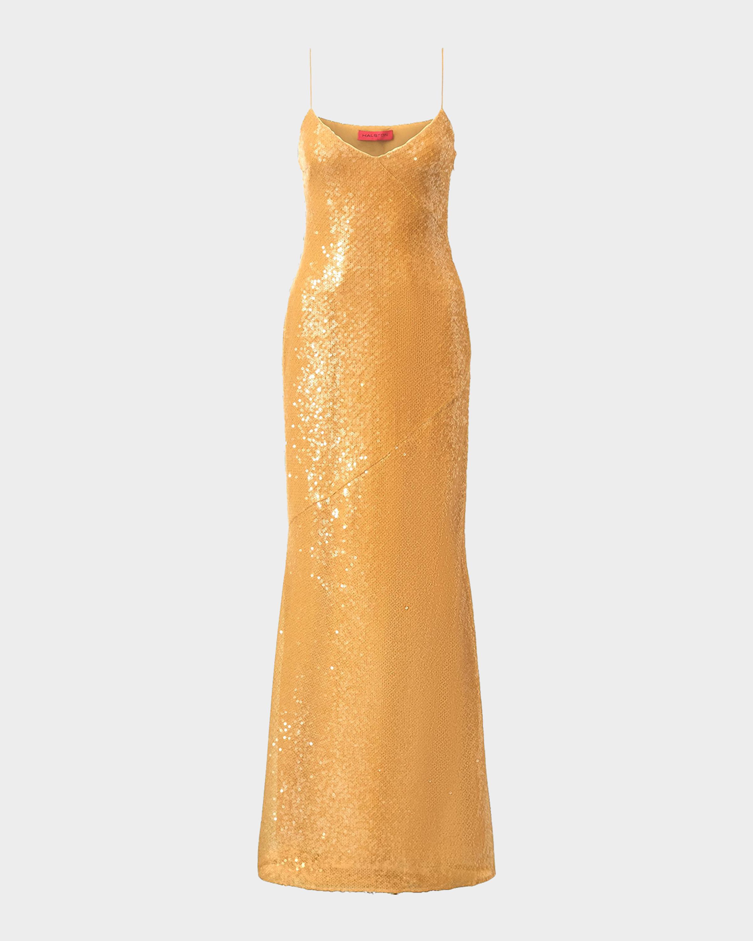 gold halston dress Buy Halston Gold Sequin Halterneck Plunge Dress from Next USA