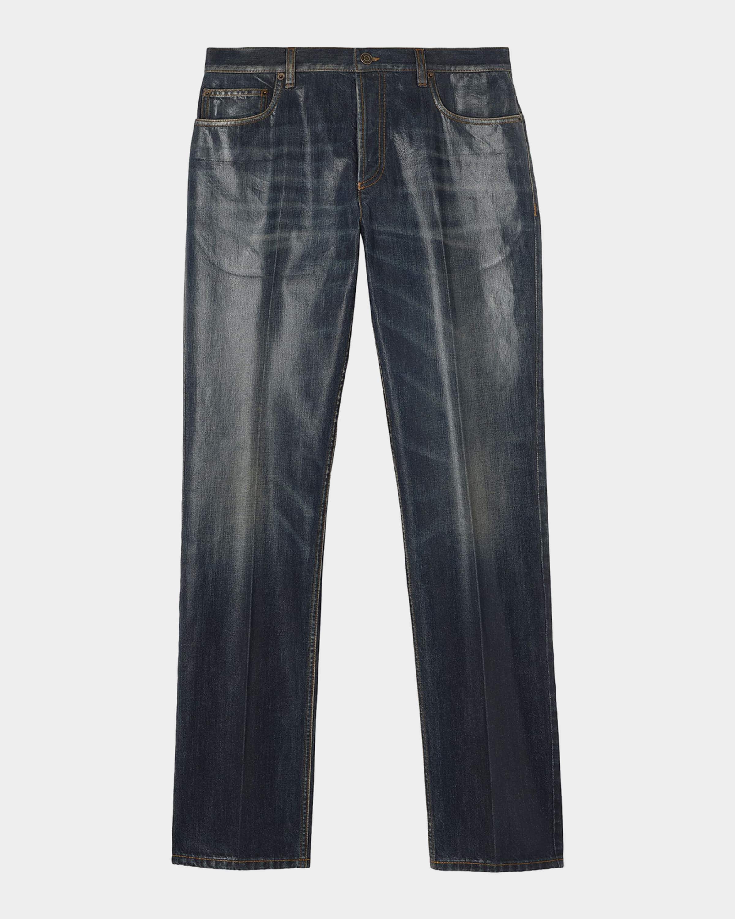 Burberry Men's Slim Fit Coated Jeans | Neiman Marcus