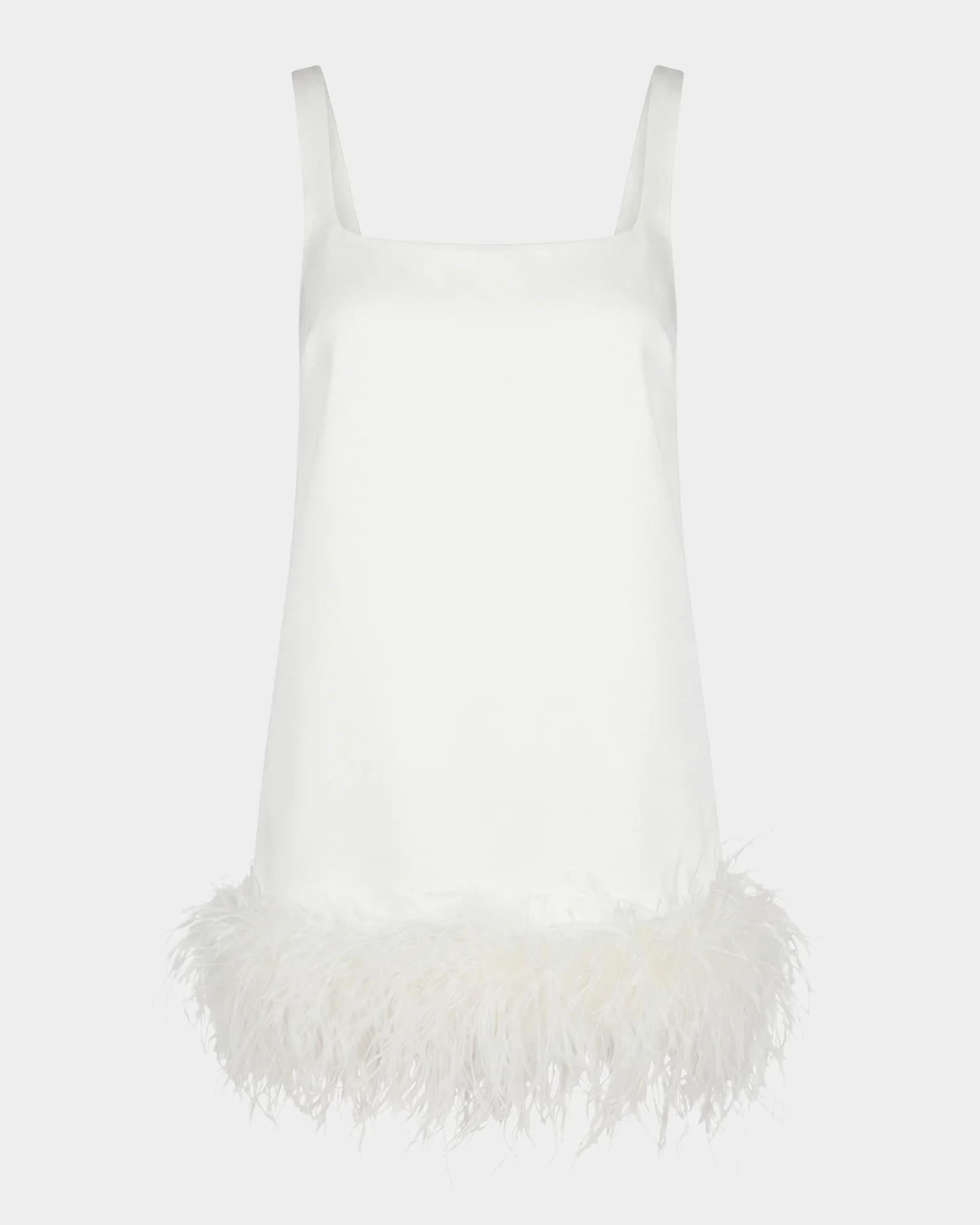 Ragna Feather-Trim Mini Dress, photo 3 of 4