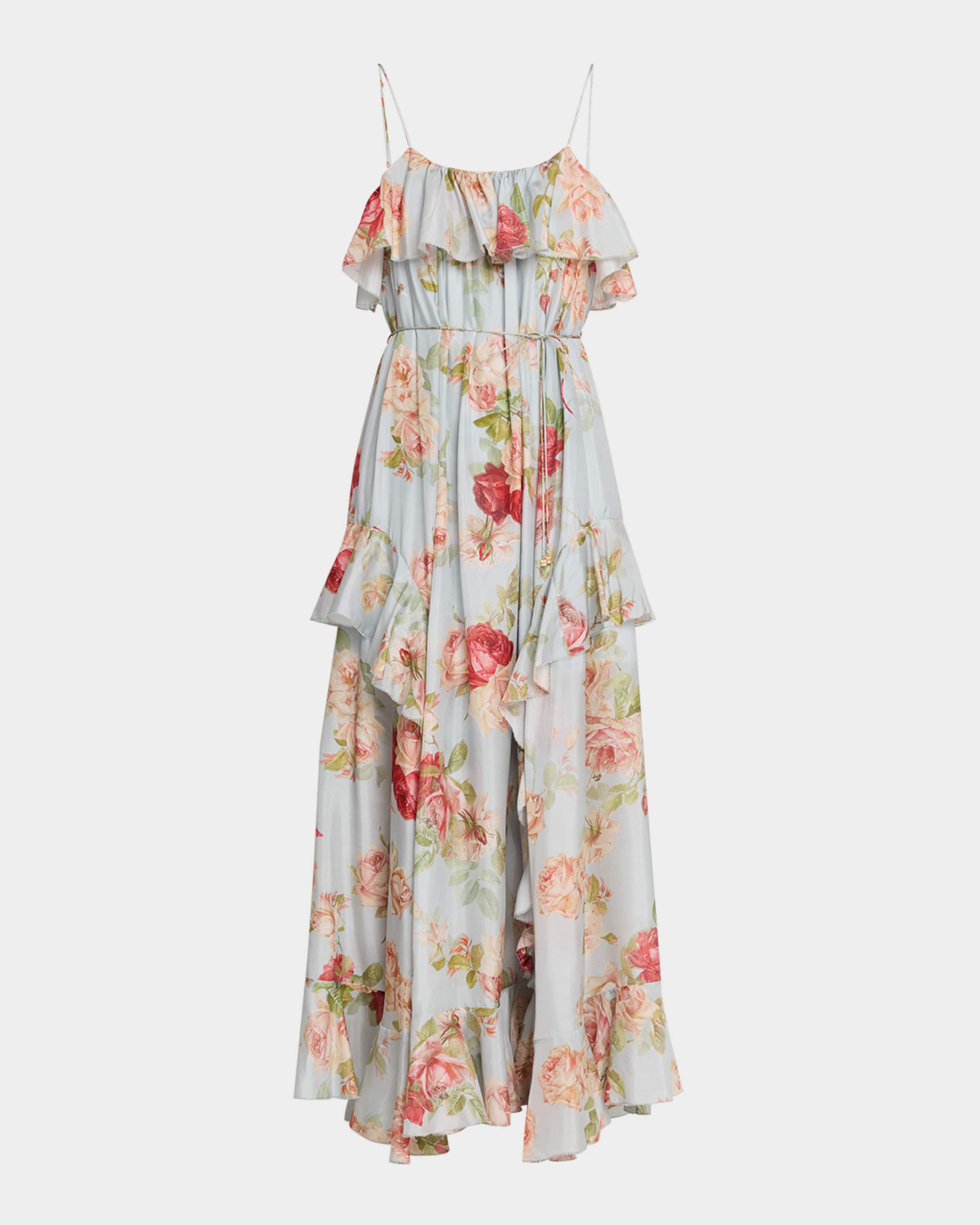 Zimmermann Roselight Floral Frill Maxi Dress | Neiman Marcus