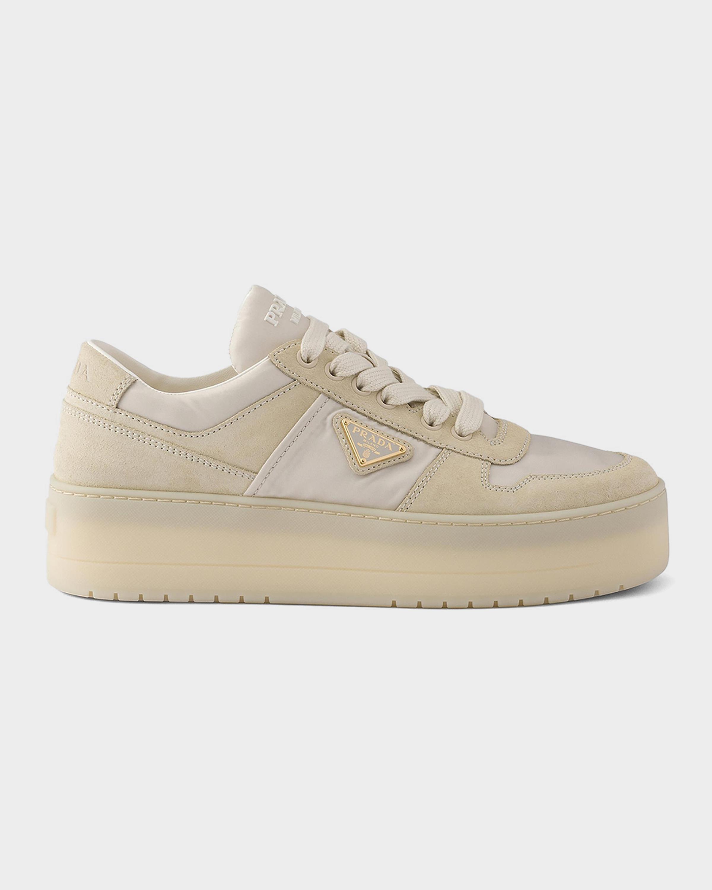 Prada Downtown Bold Re-Nylon & Suede Flatform Sneakers | Neiman Marcus