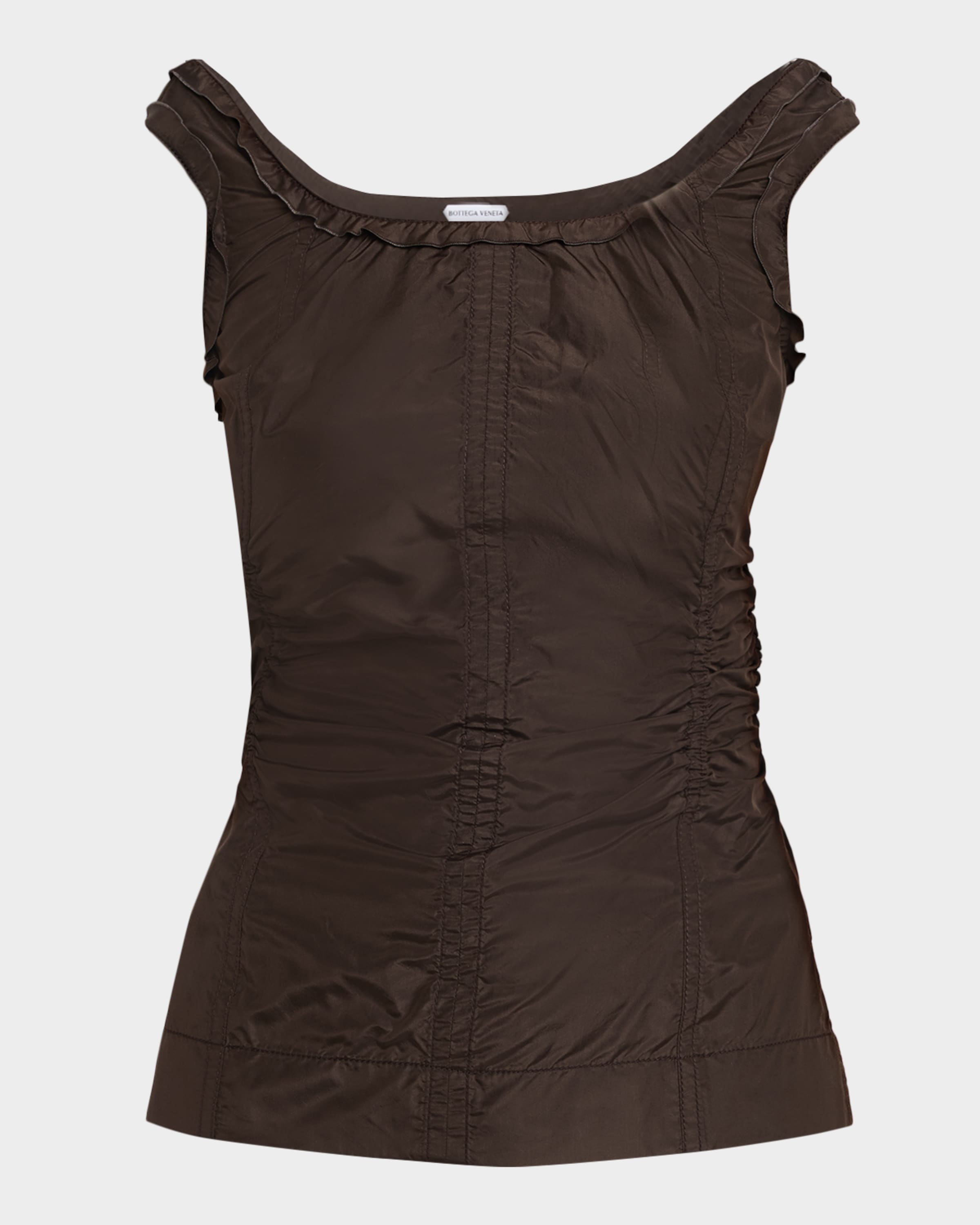 Bottega Veneta Washed Silk Taffeta Top | Neiman Marcus