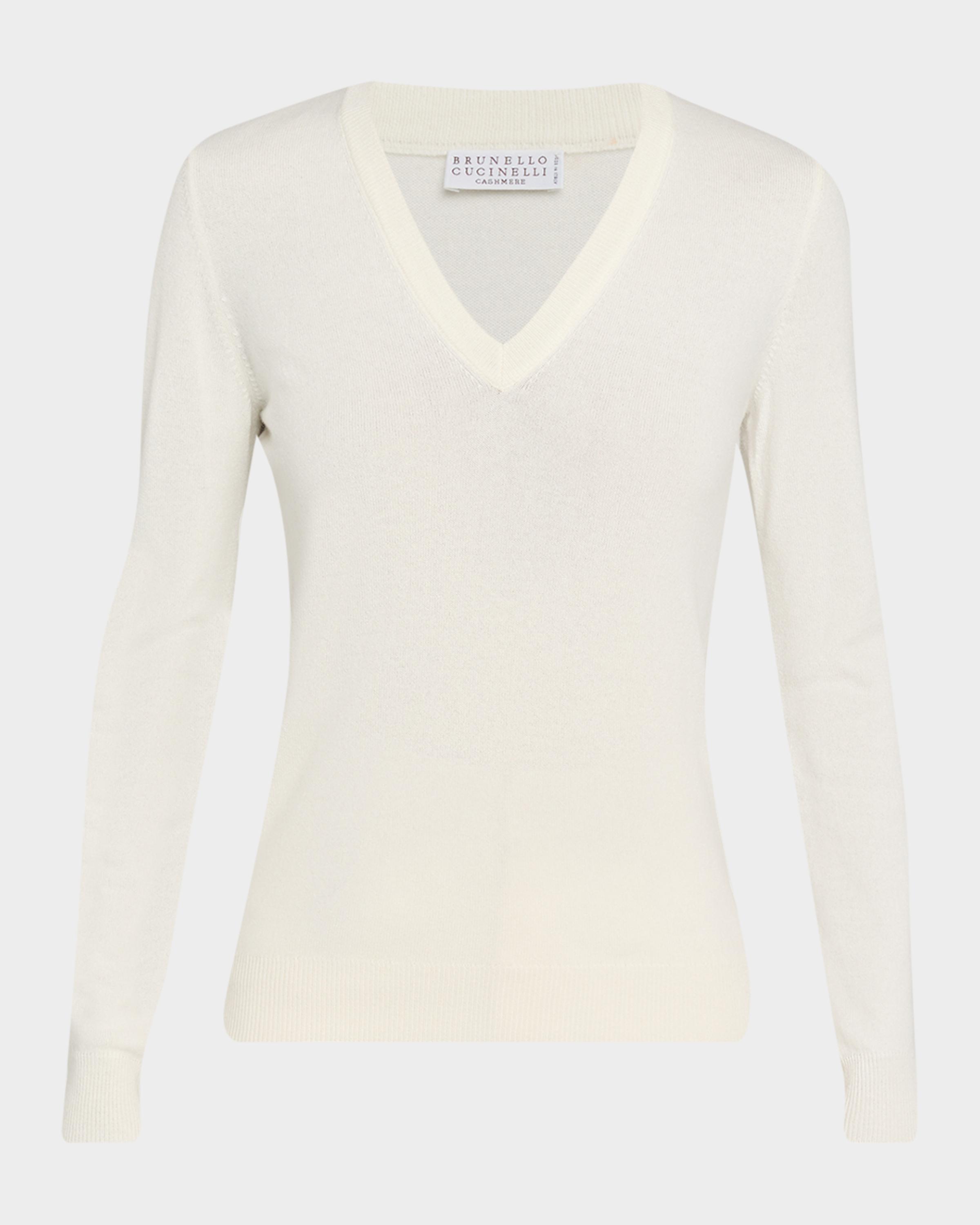 Brunello Cucinelli V-Neck Cashmere Sweater | Neiman Marcus