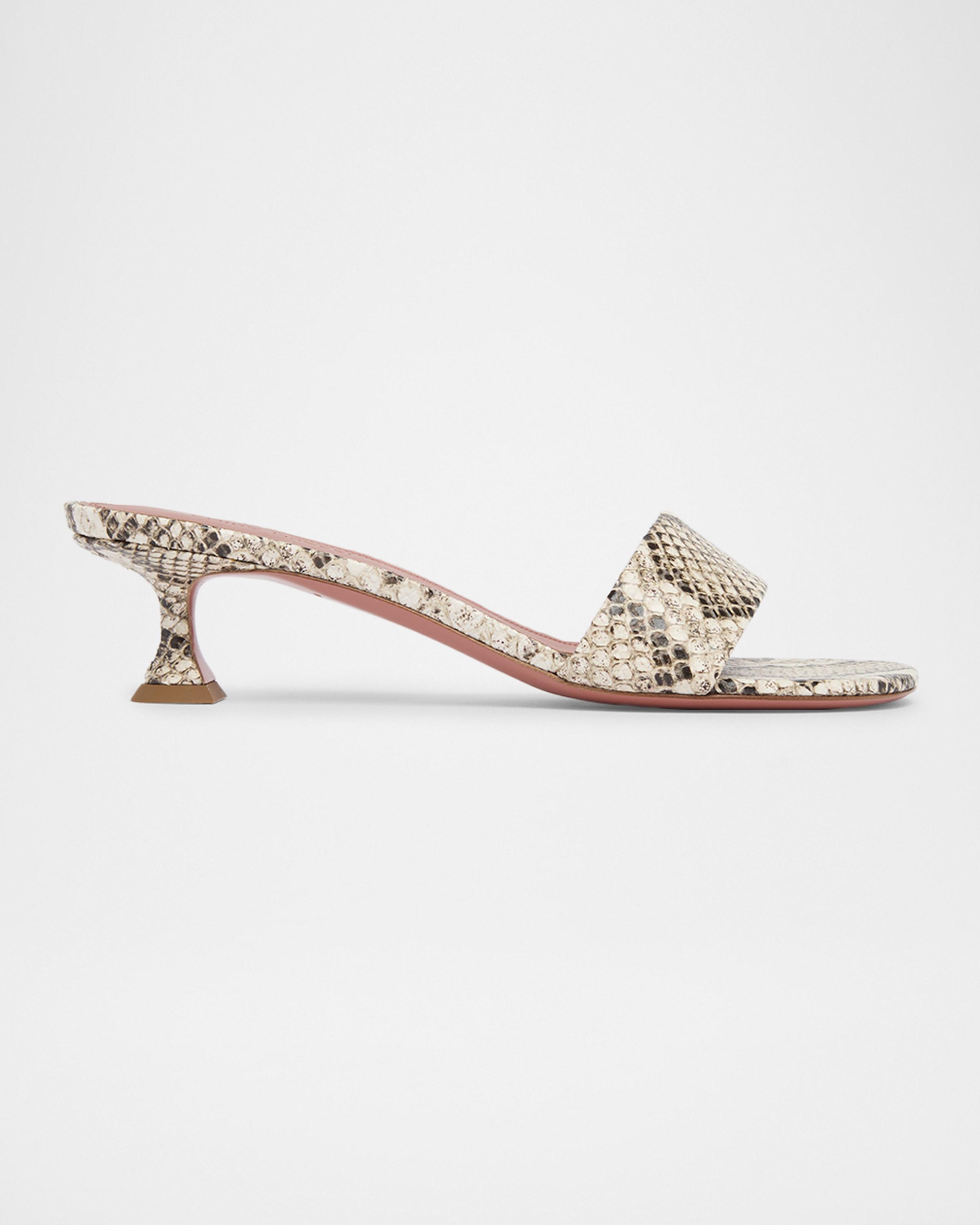 AMINA MUADDI35グラデーション ビジューミュール新品半額以下 Amina Muaddi 45mm Andreea Snake-Printed Leather Slide Sandals