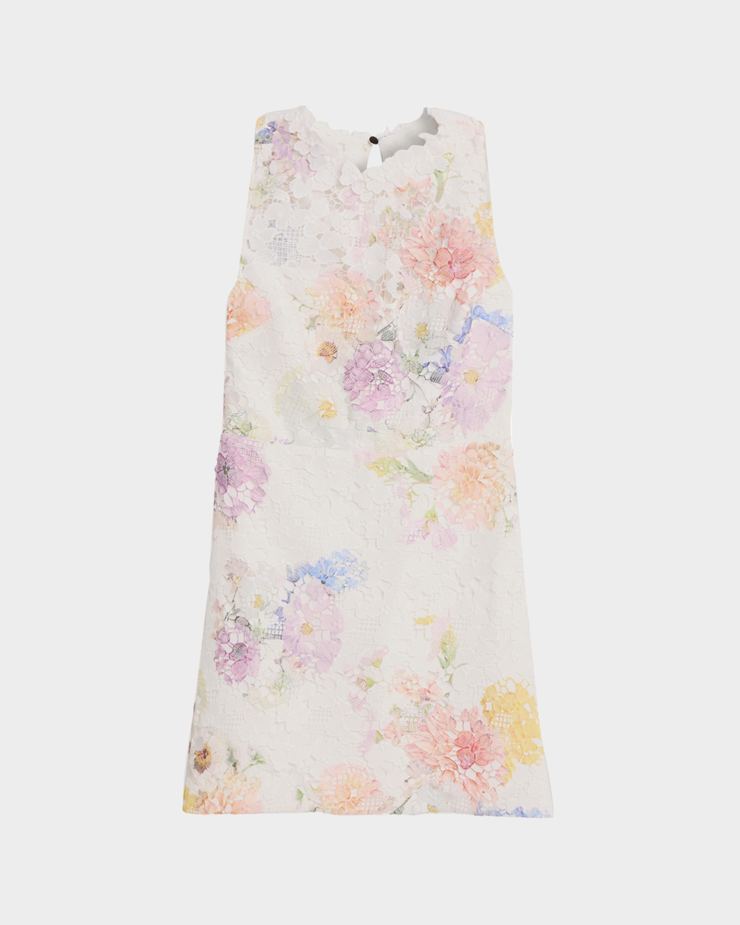 As It May Nerine Sleeveless Floral Lace Mini Dress | Neiman Marcus