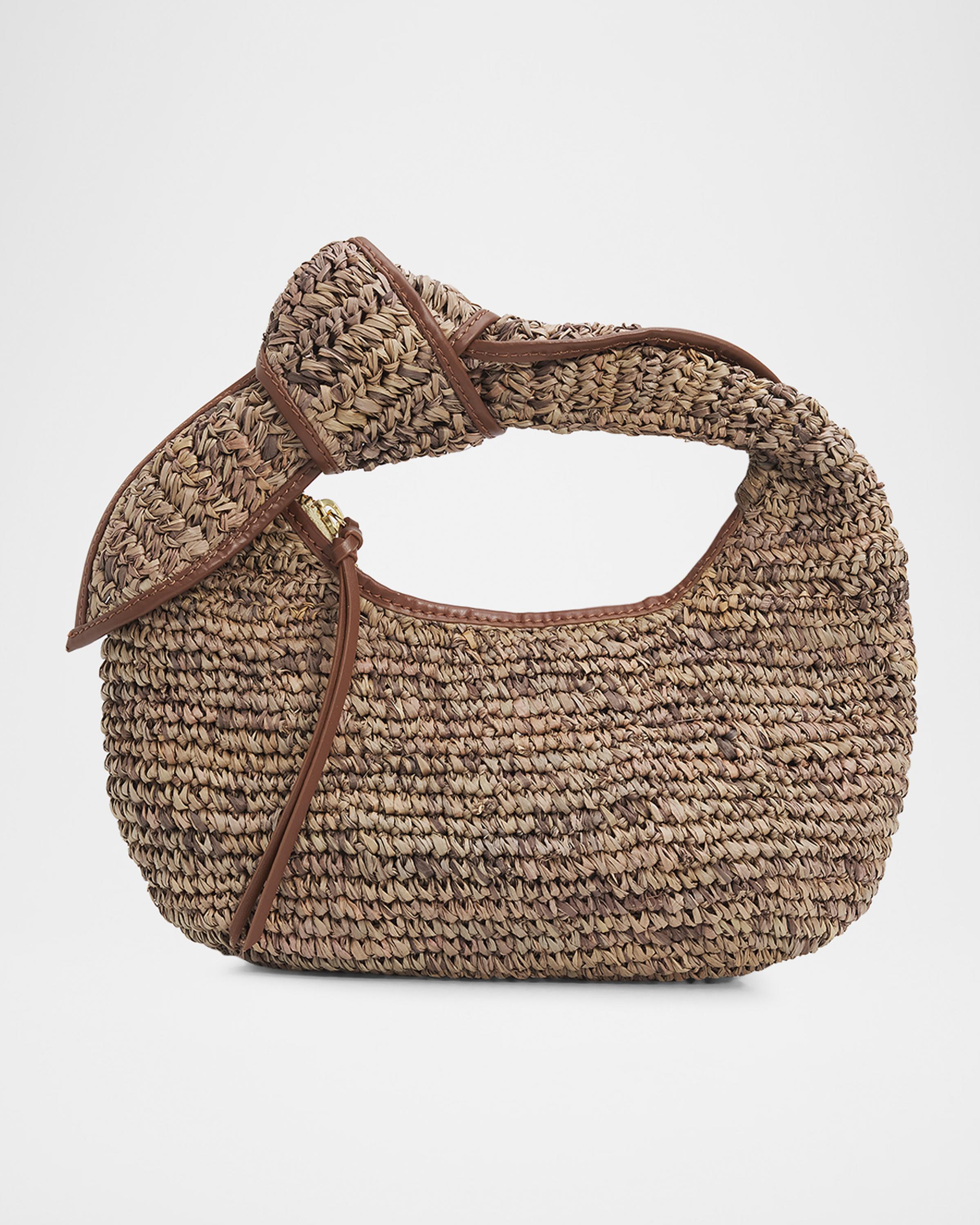 ワイヤーアートハックマナイトペンダントオニキスミラーカットＮＯ26-2573 Poolside Josie Crochet Raffia Knot Top-Handle Bag | Neiman Marcus