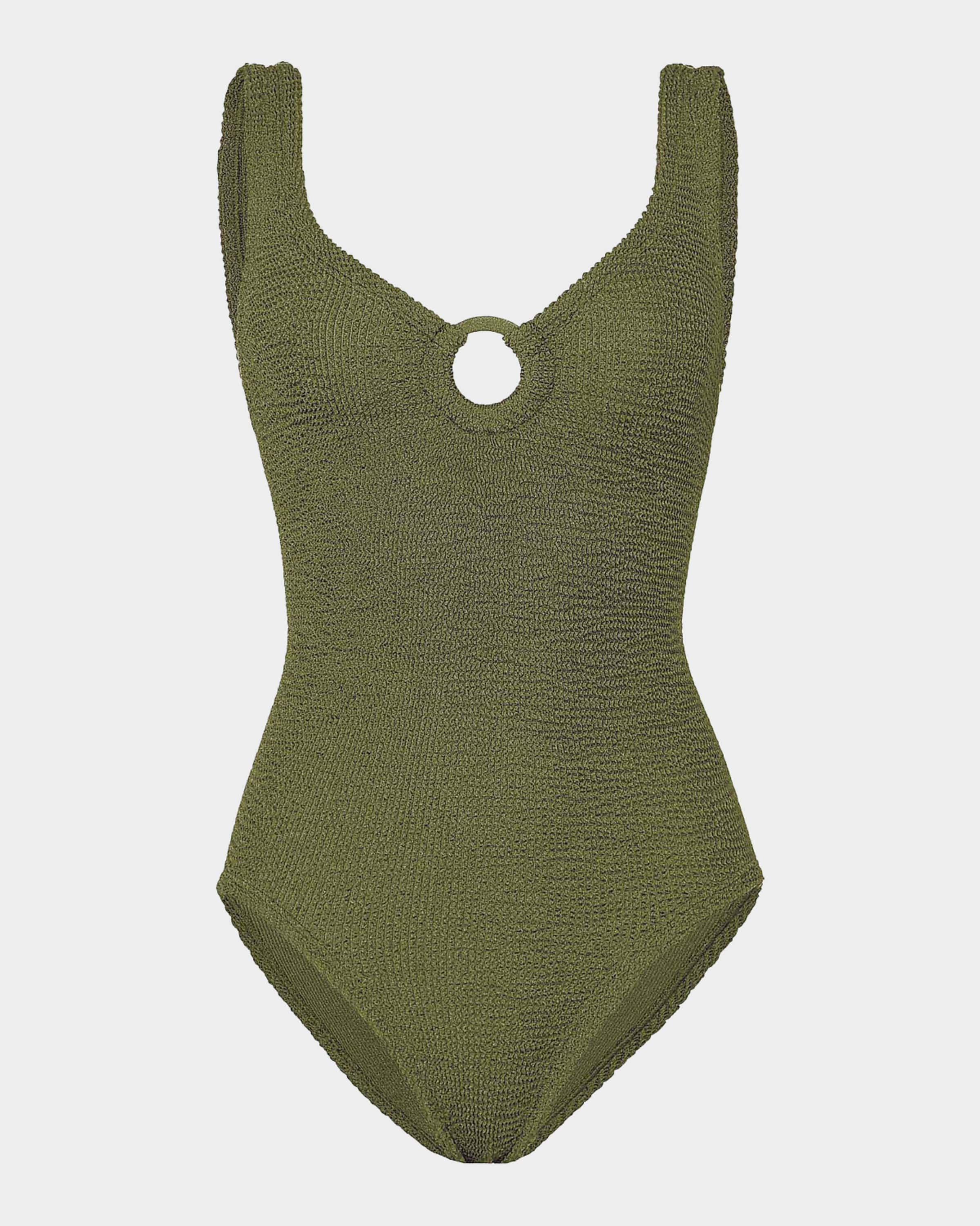 Hunza G Celine Tonal Hoop One-Piece Swimsuit | Neiman Marcus
