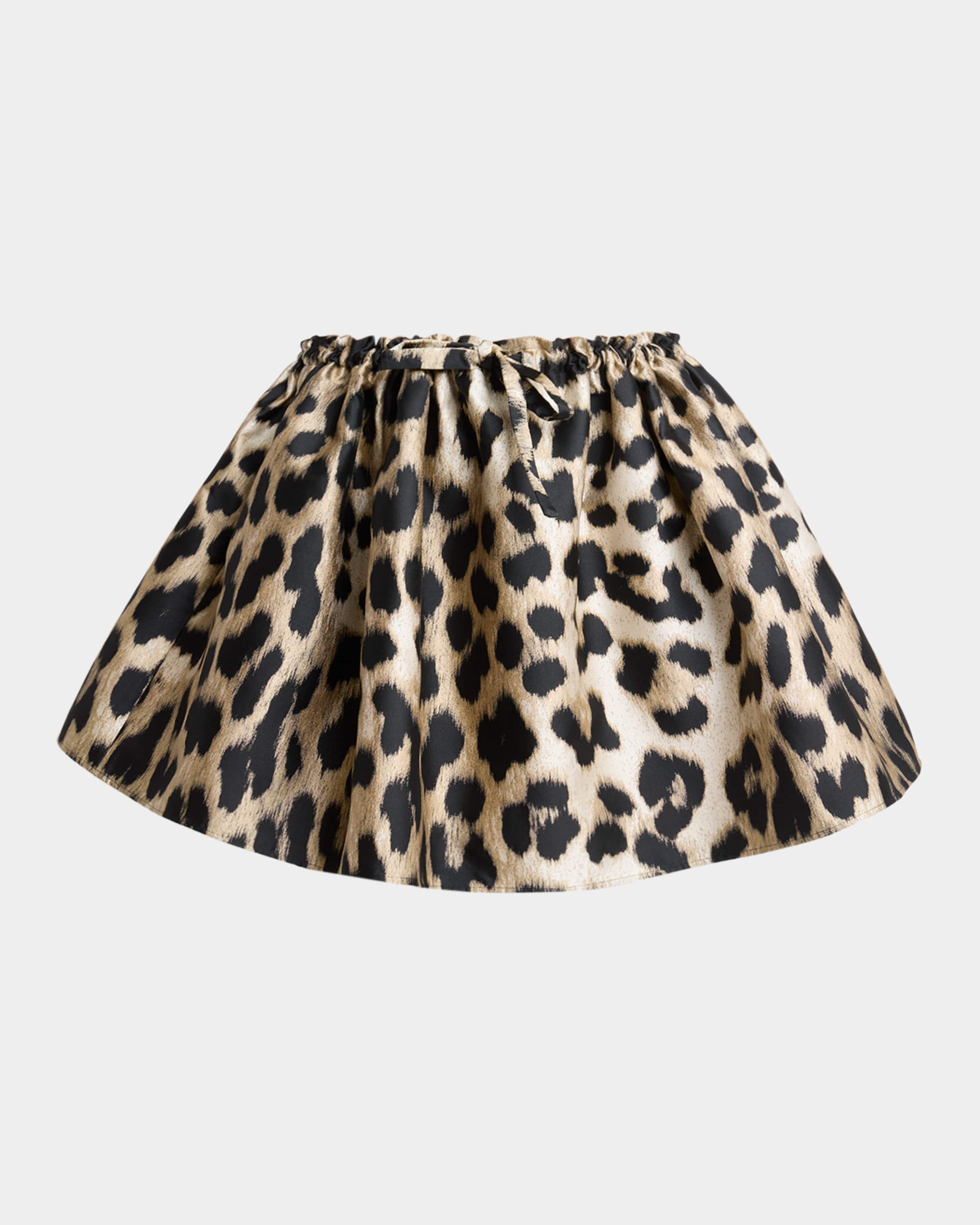 Givenchy Leopard-Print Satin Ruched Mini Skirt | Neiman Marcus